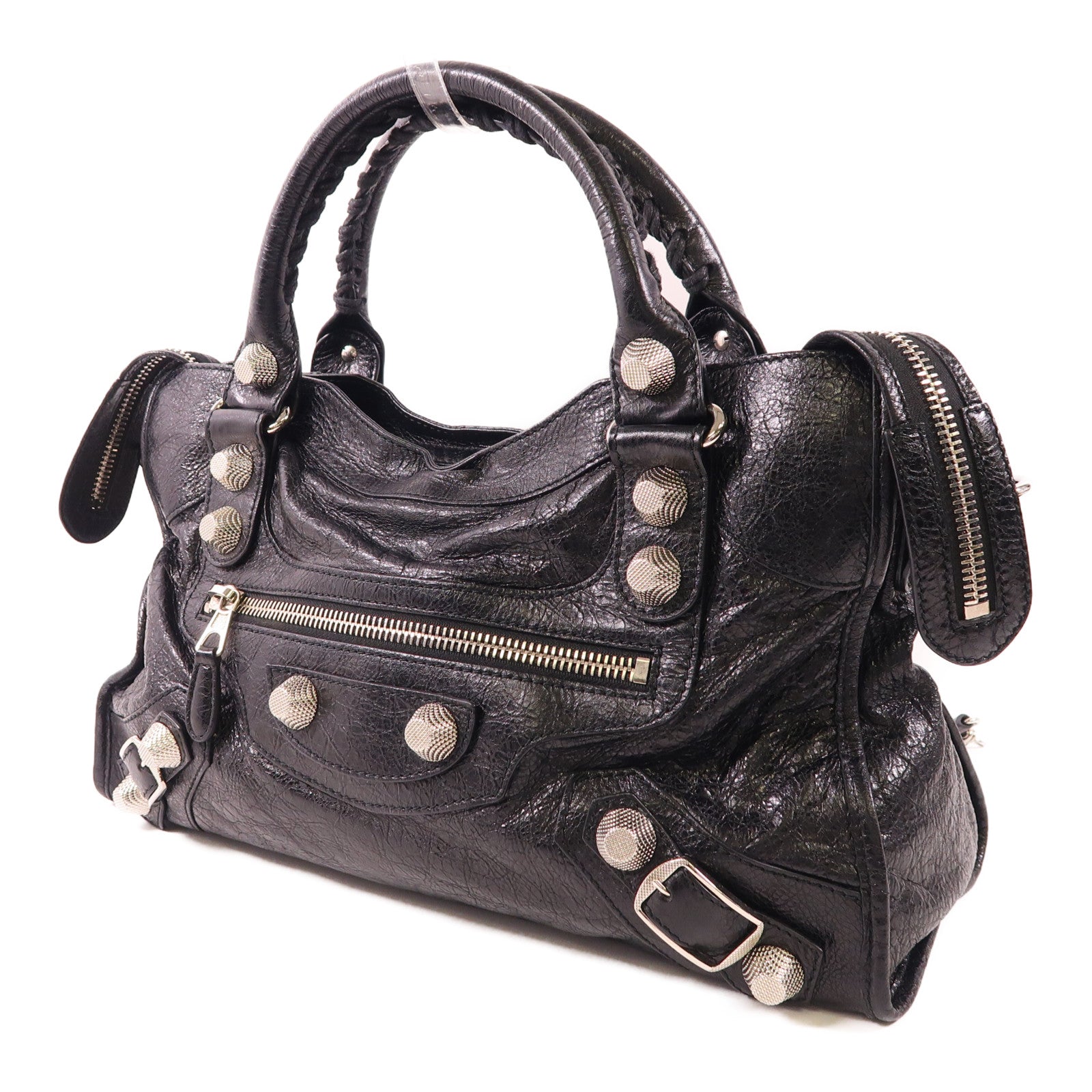 BALENCIAGA 羊皮皮革Giant City銀扣手挽肩背兩用袋
