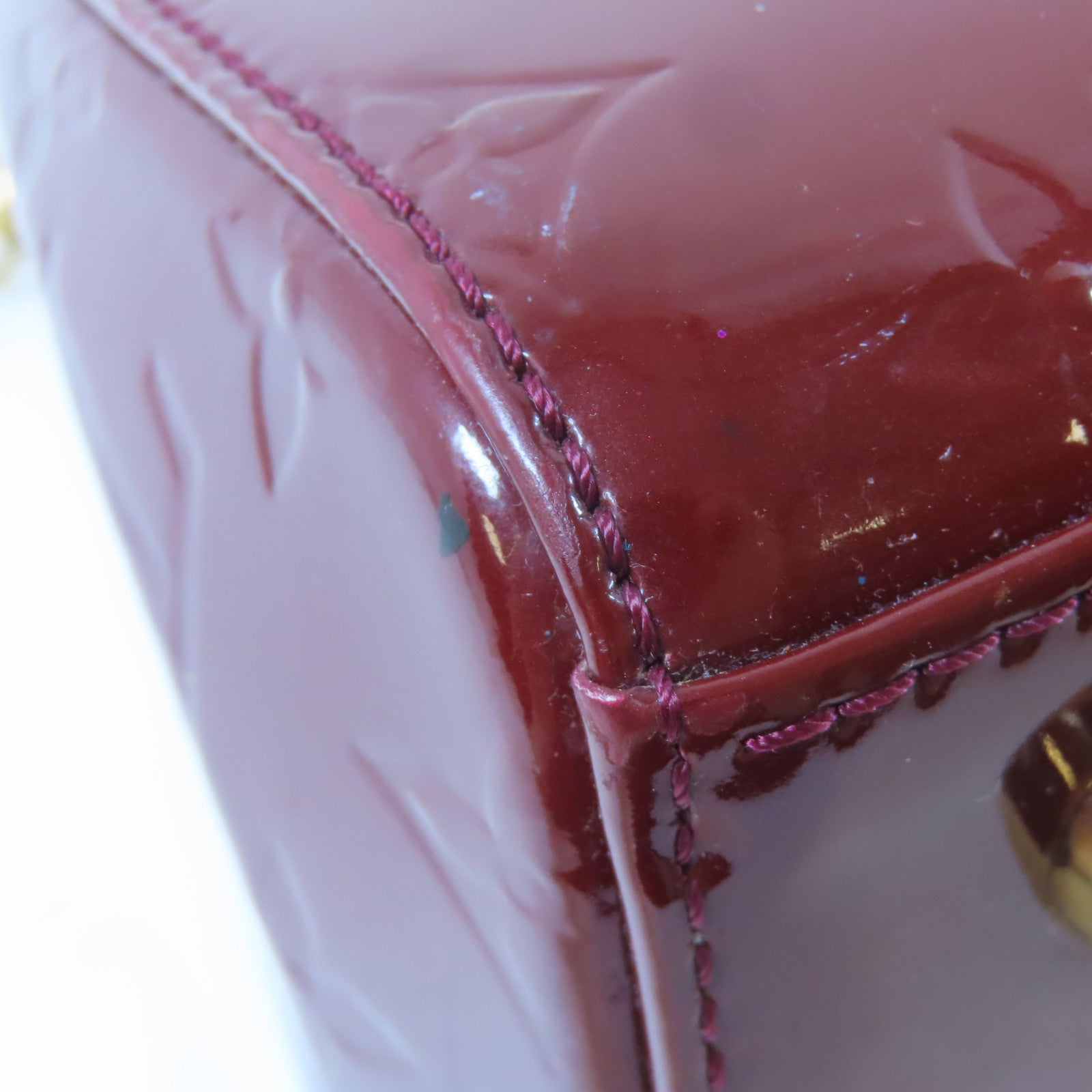 LOUIS VUITTON Vernis Brea金扣手挽肩背兩用袋紅色