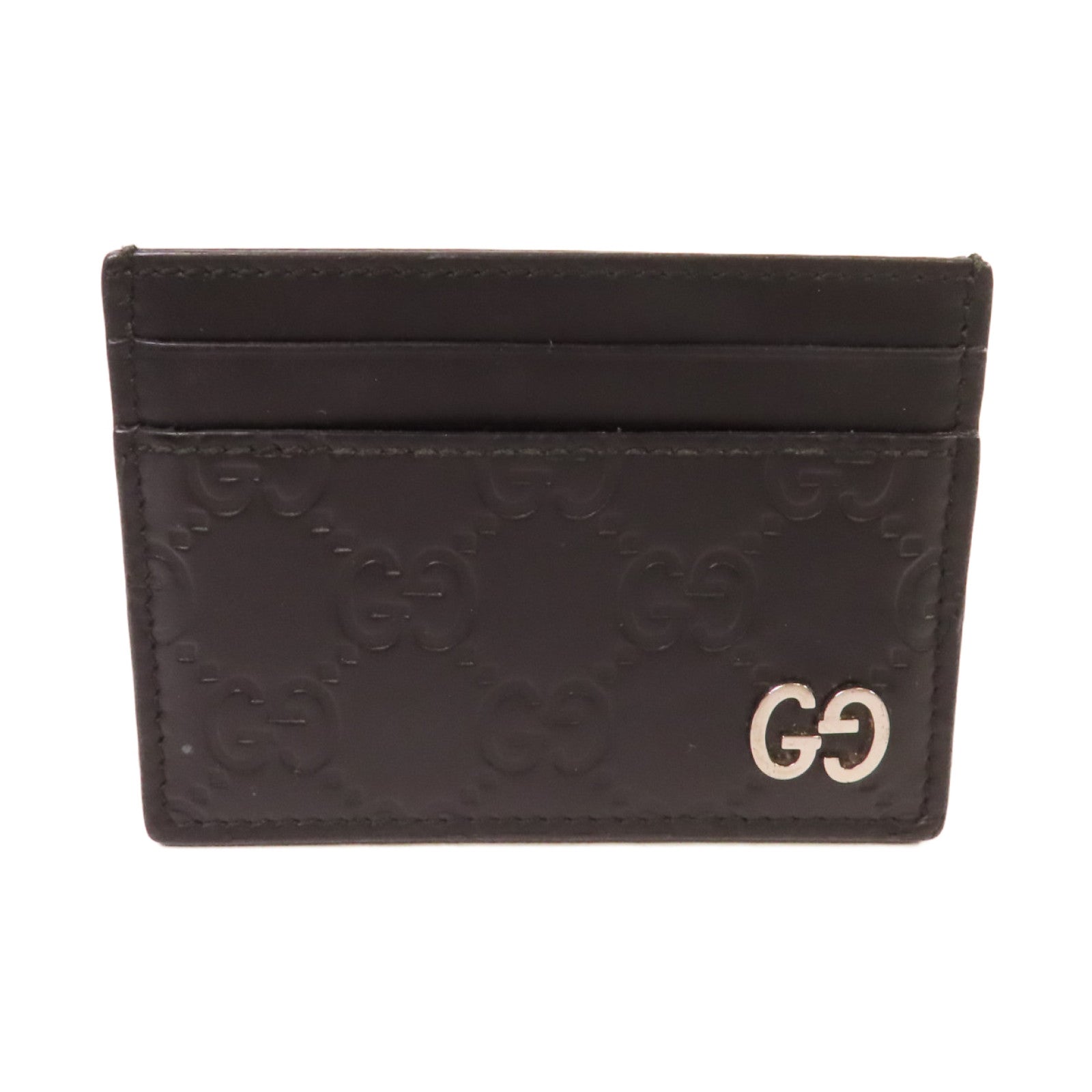 GUCCI 【清倉大減價】牛皮皮革Signature Card Case卡片套黑色