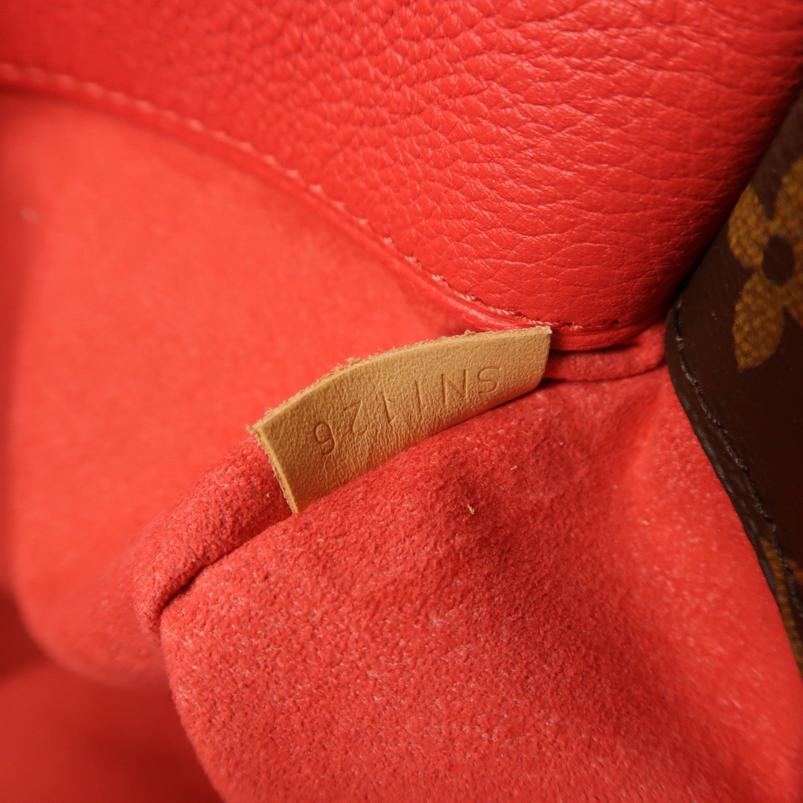 LOUIS VUITTON Monogram Pallas金扣手挽肩背兩用袋棕色/紅色
