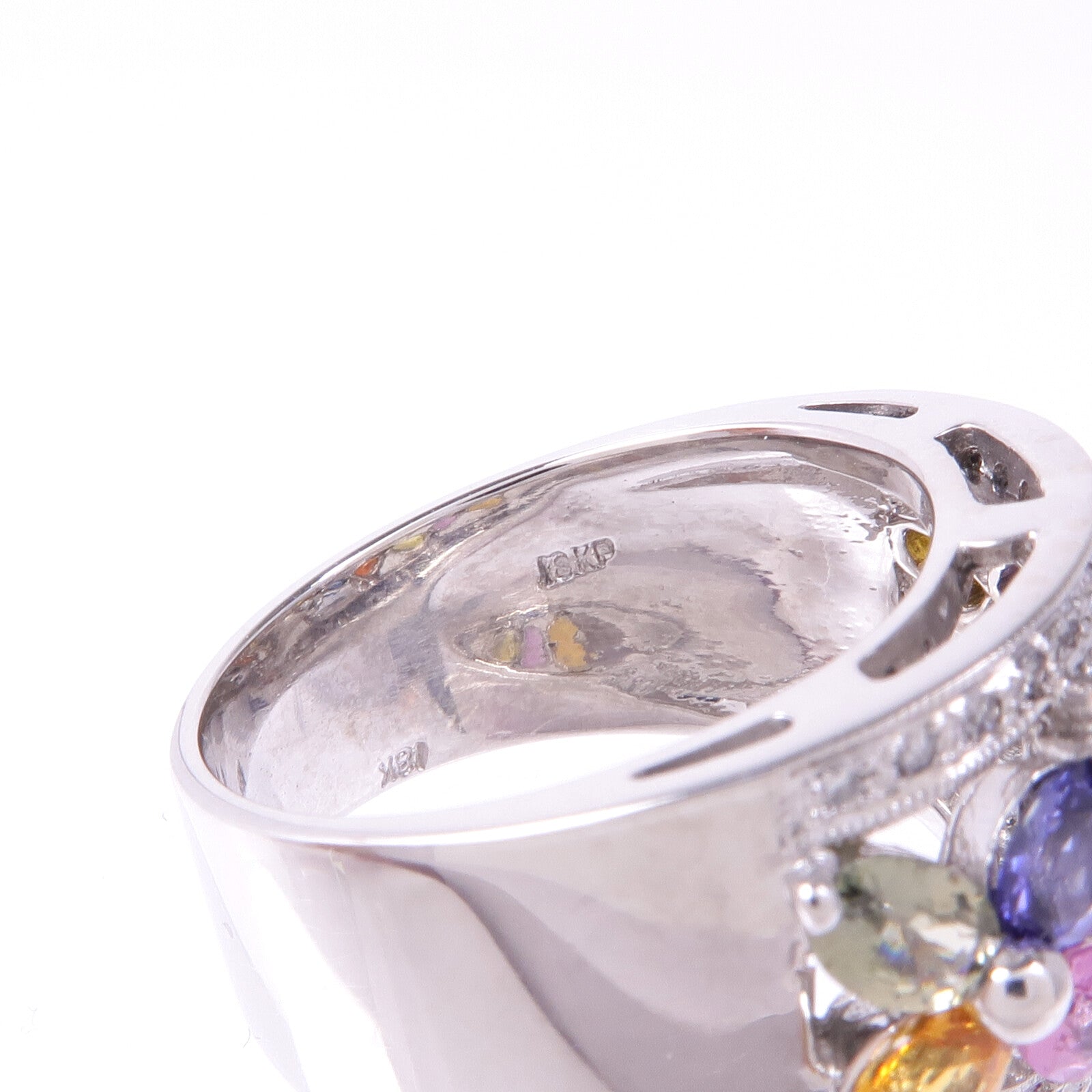 JEWELRY 18K白金Multi Stone Ring多顆寶石戒指US#6.75