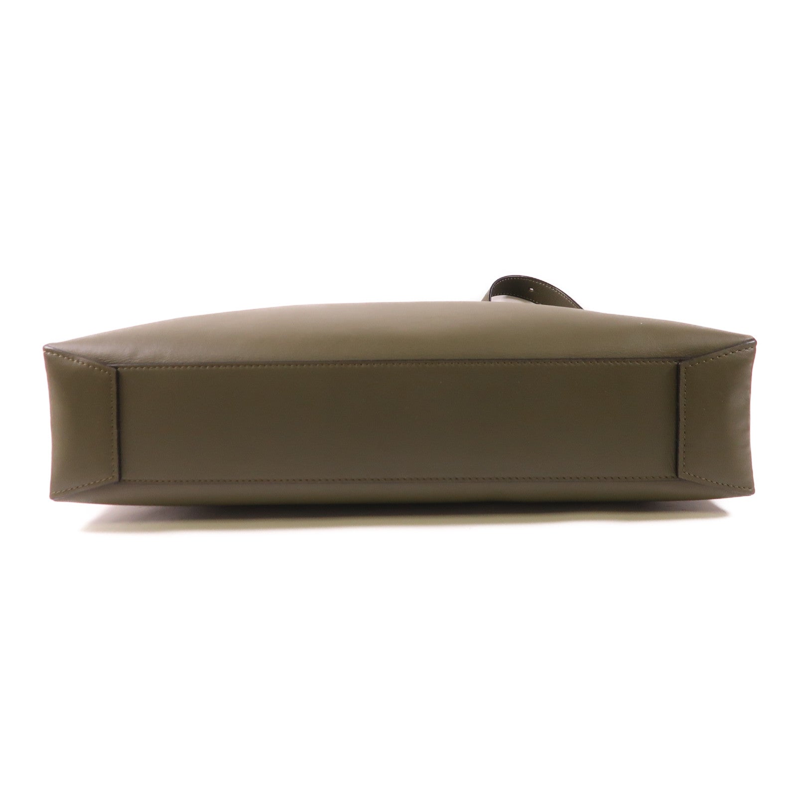 LOEWE SHW Buckle Horizontal Shoulder Bag Calfskin Leather Khaki