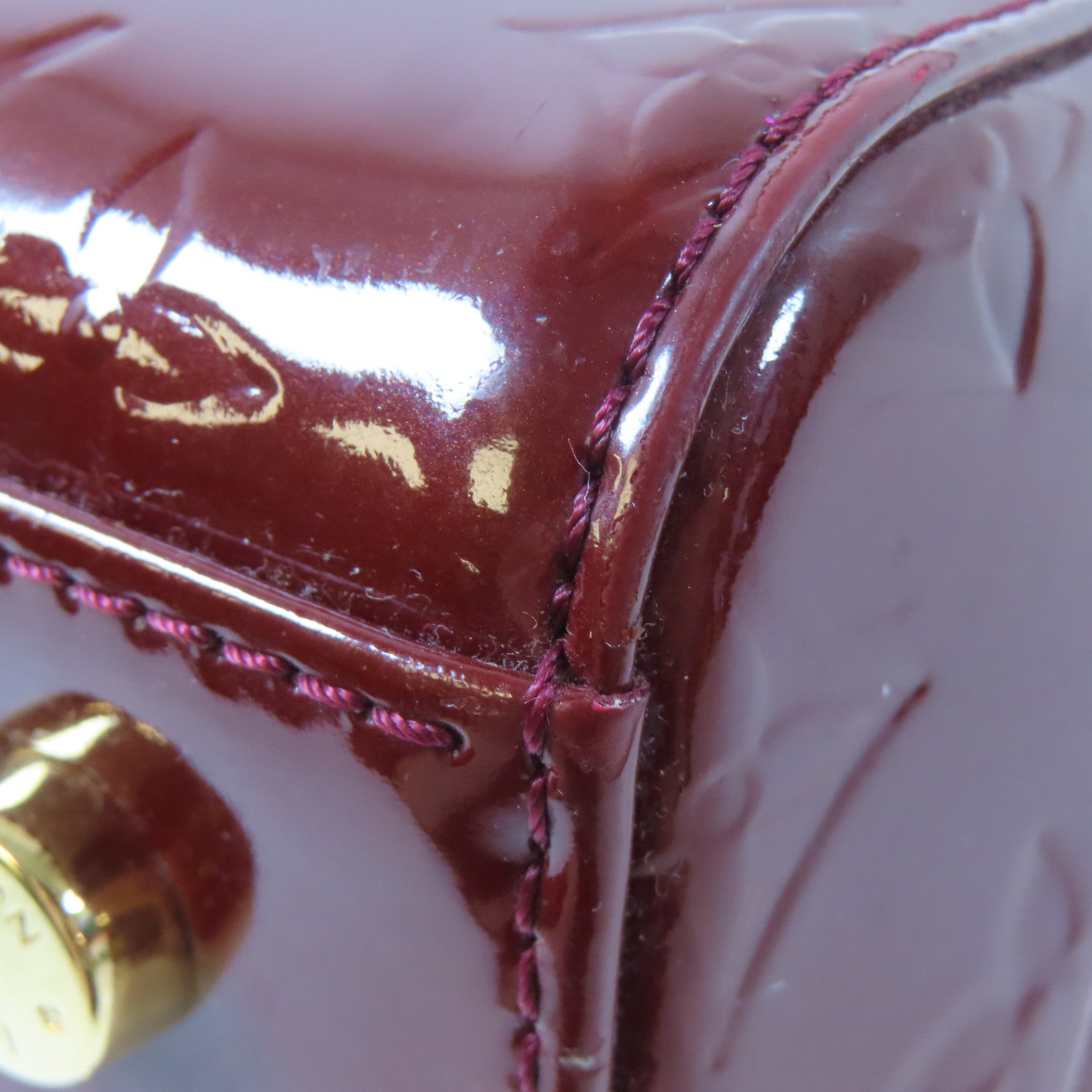 LOUIS VUITTON Vernis Brea金扣手挽肩背兩用袋紅色