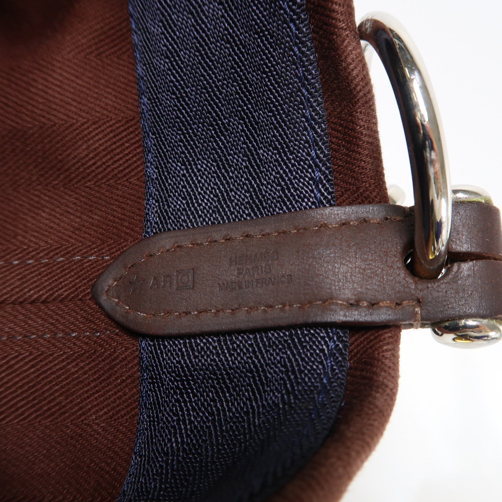 HERMES 帆布Bolso De Aseo銀扣肩背袋啡色