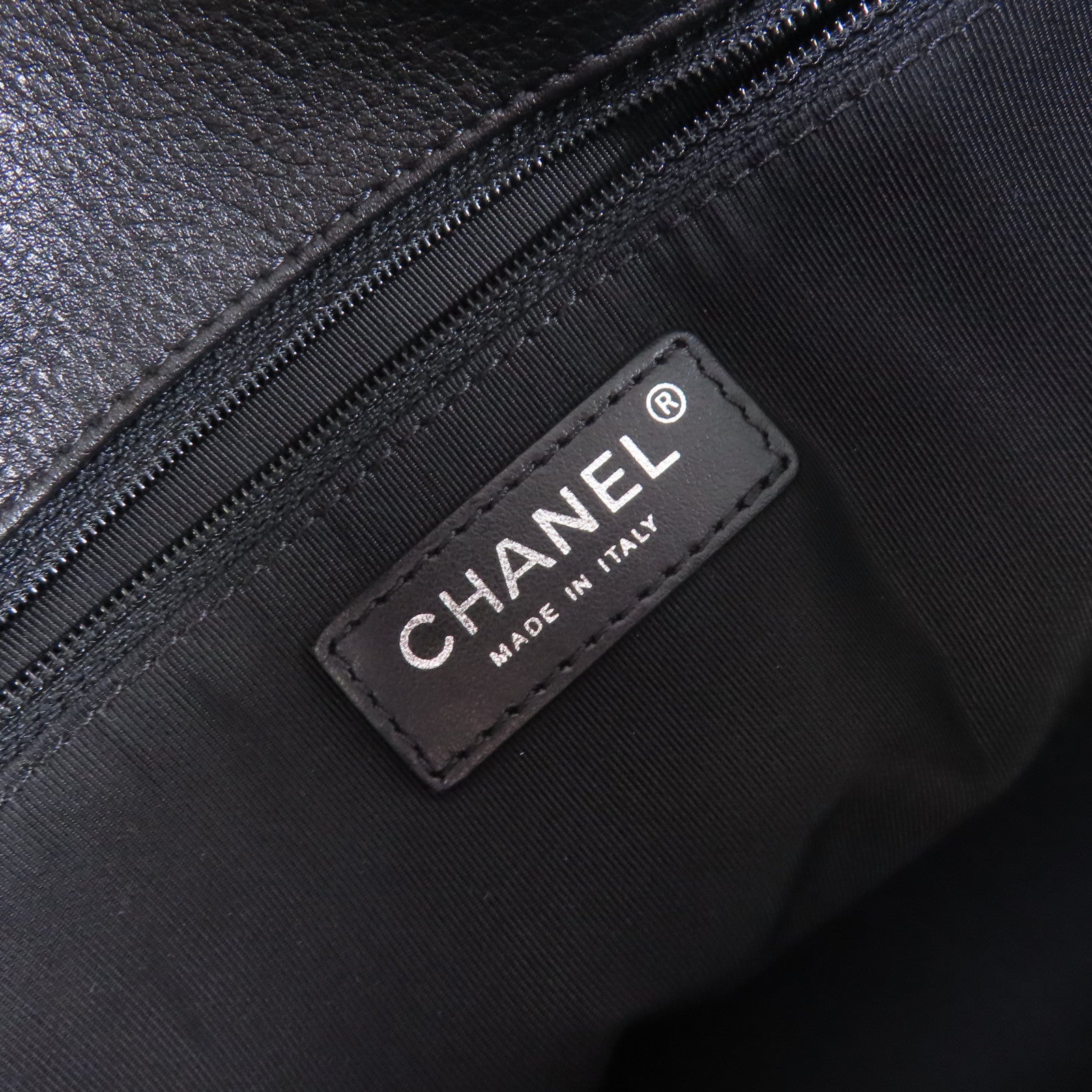 CHANEL 菱格牛皮皮革2Way Shoulder Bag金扣/銀扣鏈帶手挽肩背兩用袋黑色