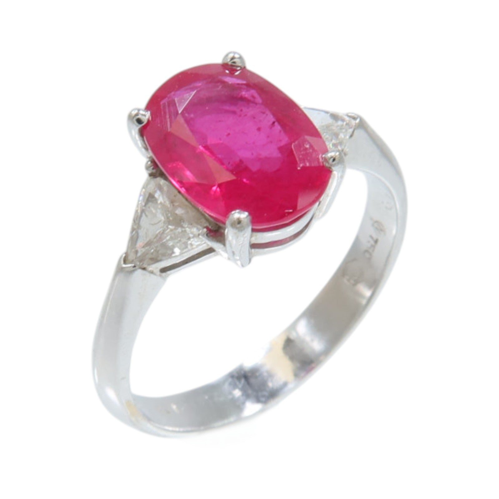 JEWELRY 18K白金Ruby Diamond Ring紅寶石/鑽石戒指