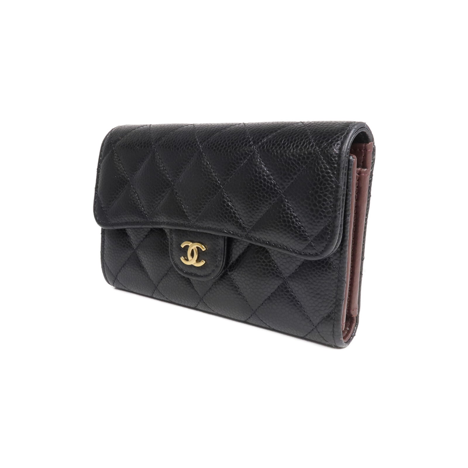 CHANEL 牛皮皮革Long Wallet金扣長錢包