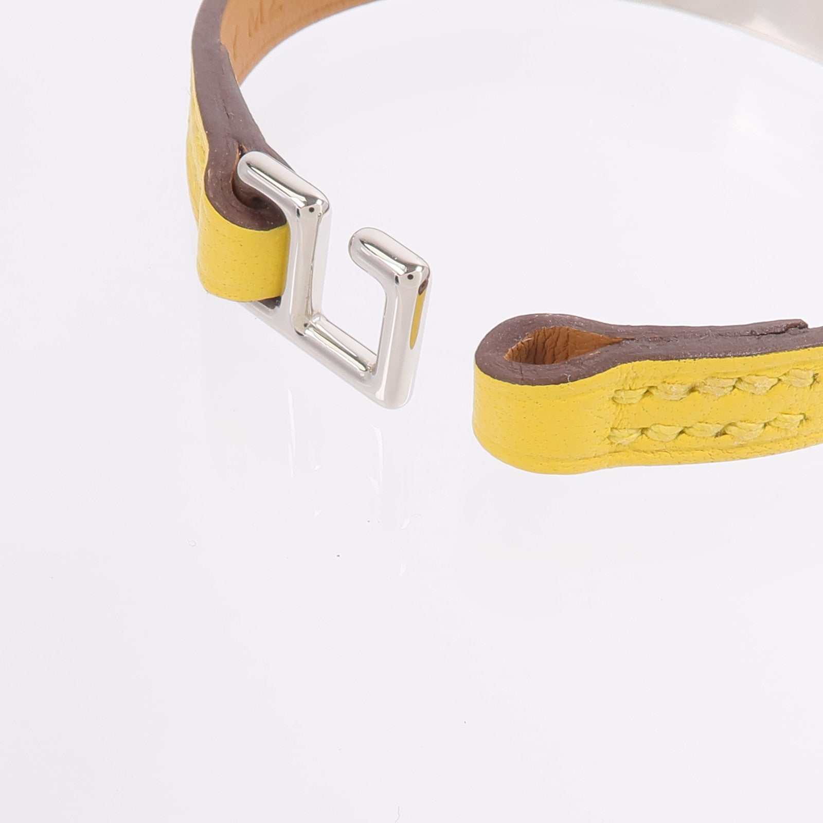 HERMES Swift皮革Rivale Mini Bracelet手帶Jaune Ambre