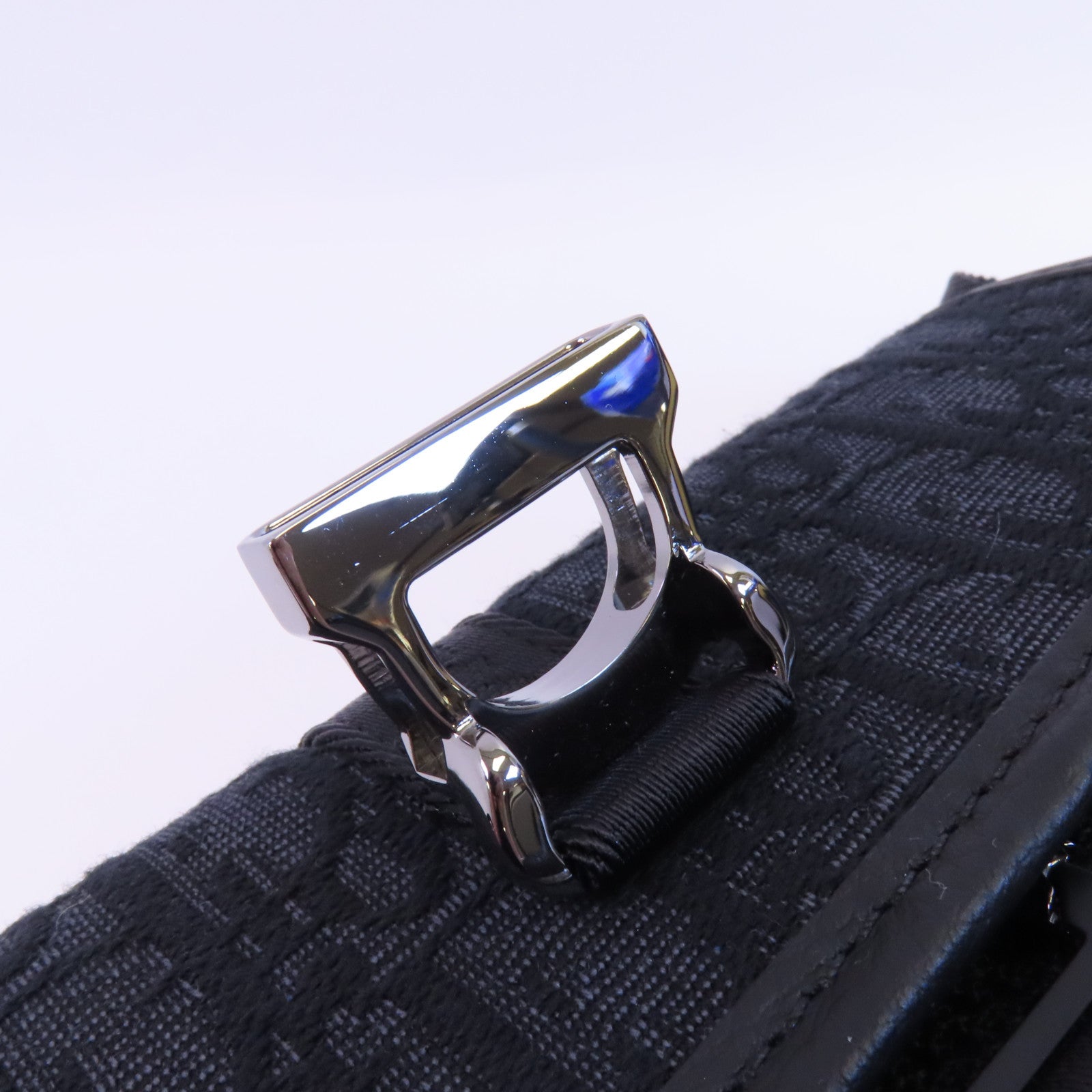 Dior Oblique帆布Mini Dior 8 Bag With Strap銀扣肩背袋