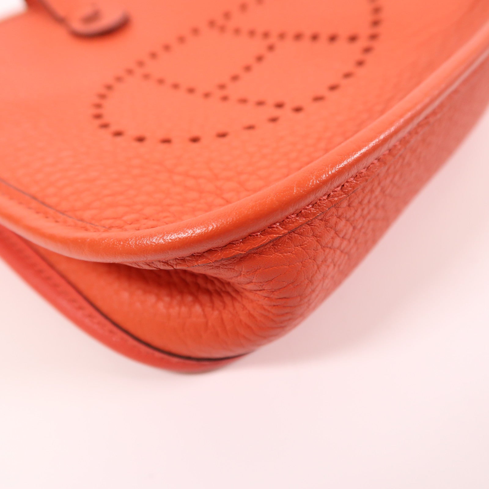 HERMES Clemence皮革Evelyne TPM銀扣肩背袋9J Feu
