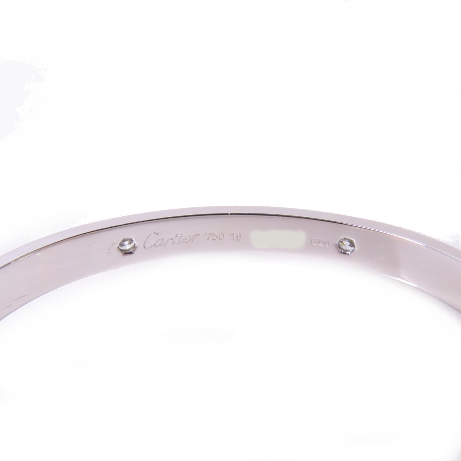 CARTIER 18K白金/鑽石 4Diamonds Love Bracelet Classic Model手鐲#16