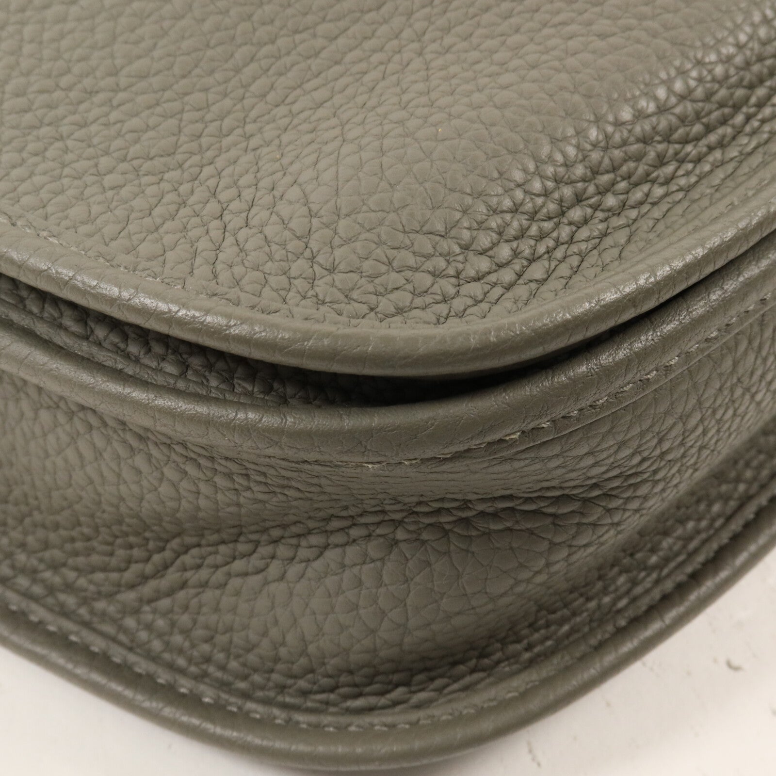HERMES Clemence皮革Evelyne PM 肩背袋Gris Meyer