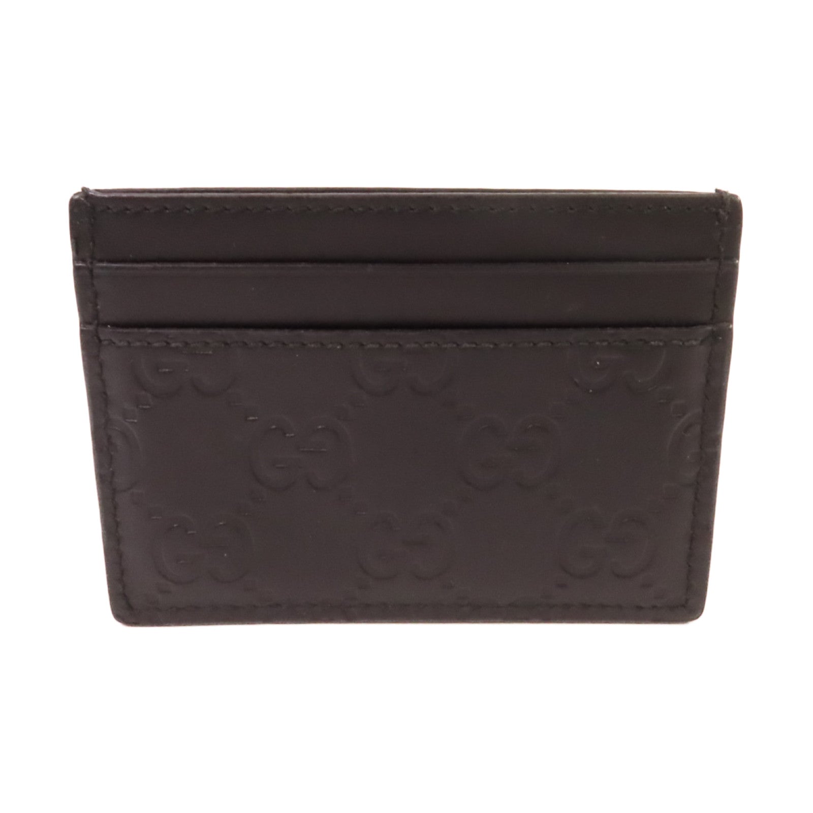 GUCCI 【清倉大減價】牛皮皮革Signature Card Case卡片套黑色