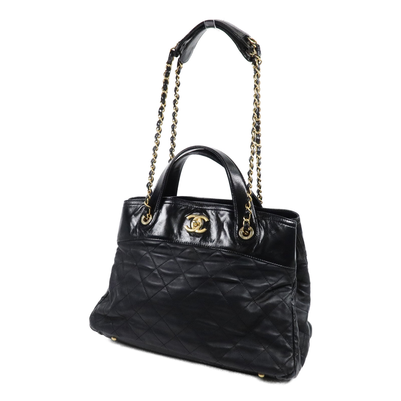 CHANEL 牛皮皮革2 Way Shoulder Bag鏈帶手挽肩背兩用袋