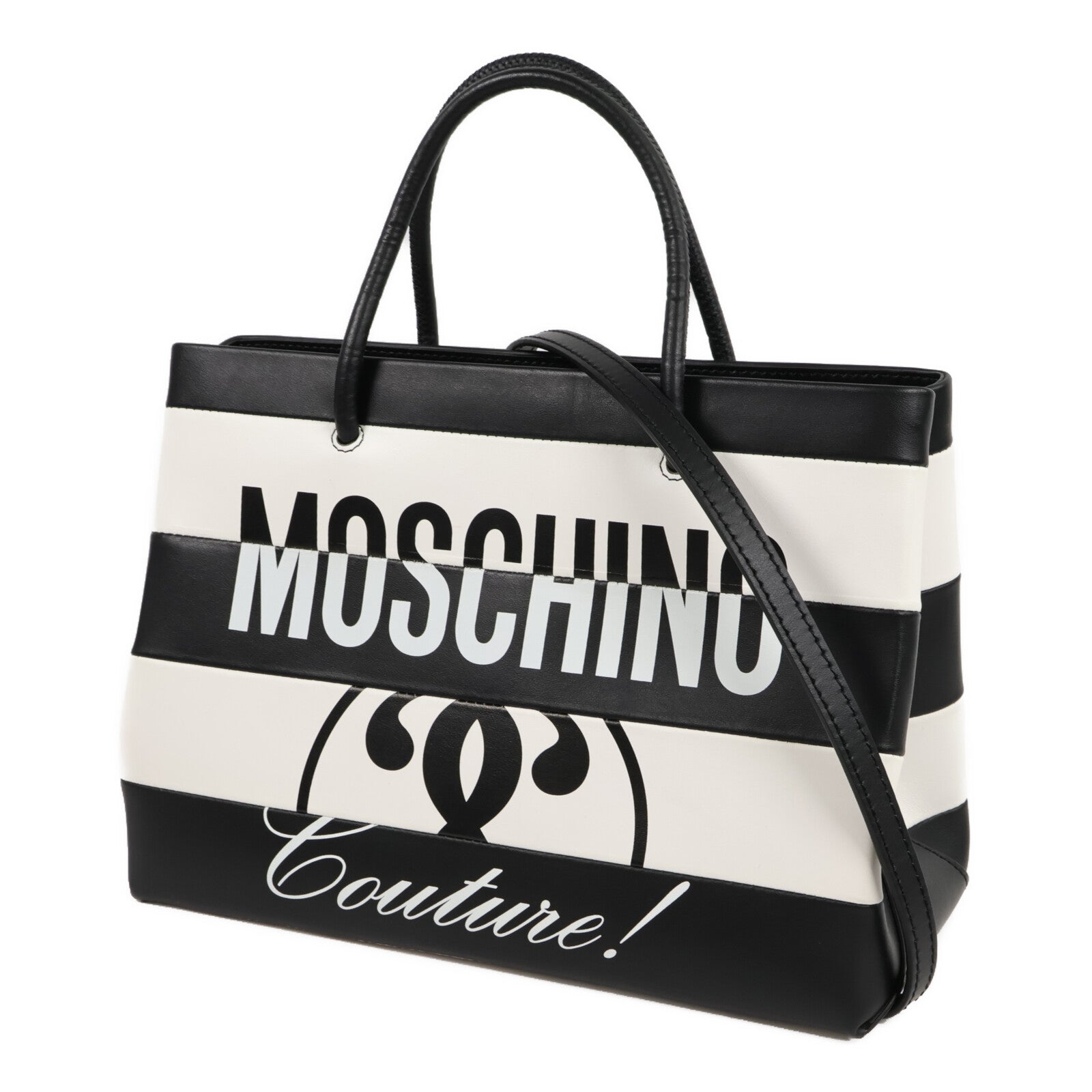 MOSCHINO 牛皮皮革Tote Bag手挽肩背兩用袋