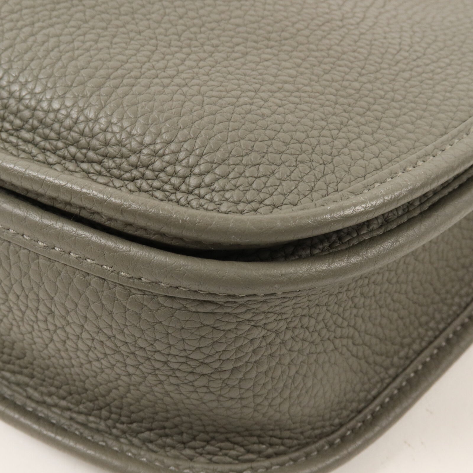 HERMES Clemence皮革Evelyne PM 肩背袋Gris Meyer