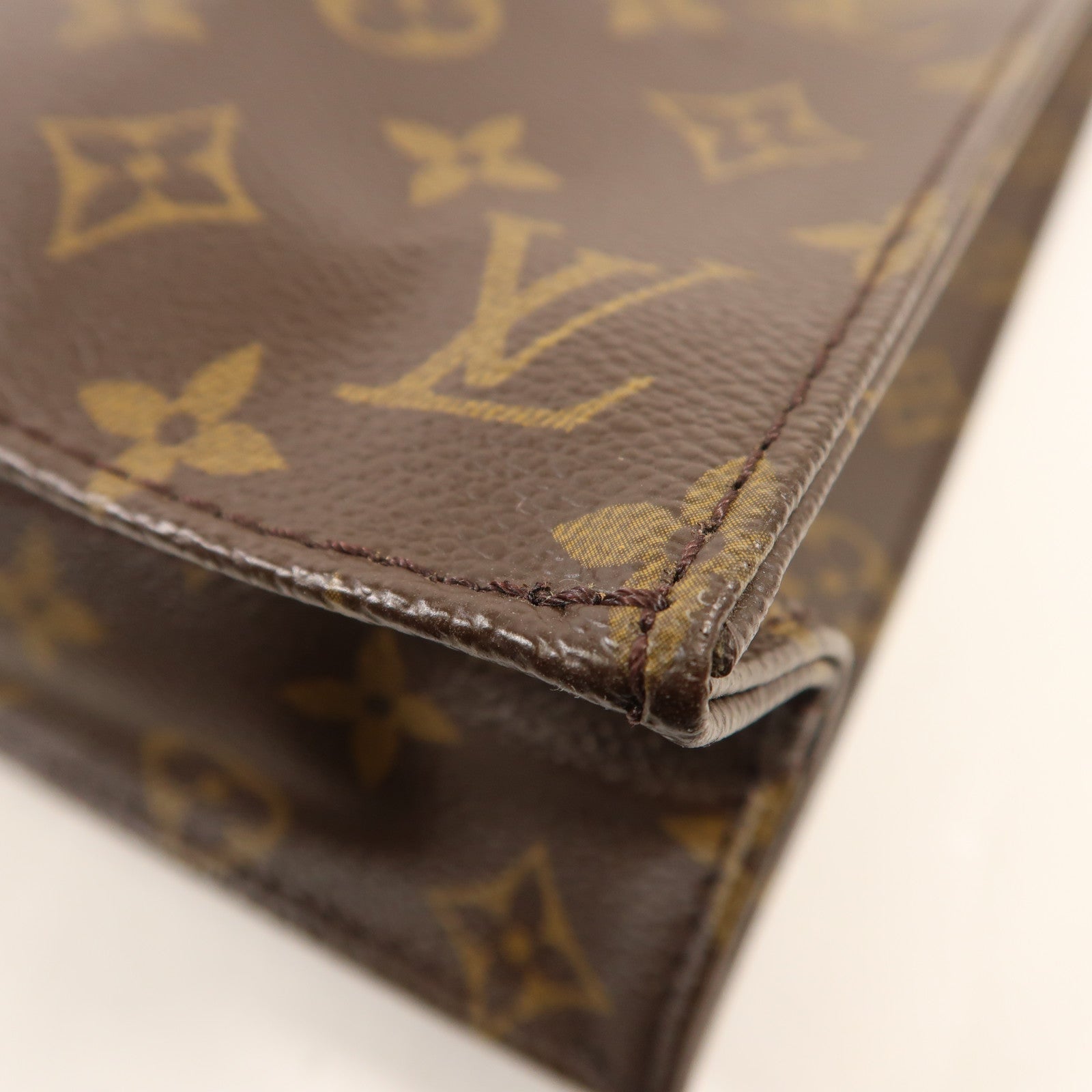 LOUIS VUITTON Monogram Sac Plat金扣手挽袋