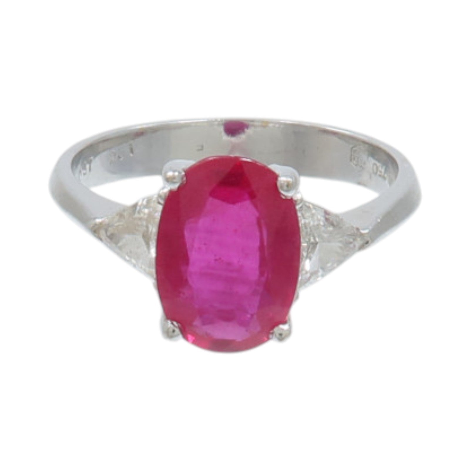 JEWELRY 18K白金Ruby Diamond Ring紅寶石/鑽石戒指