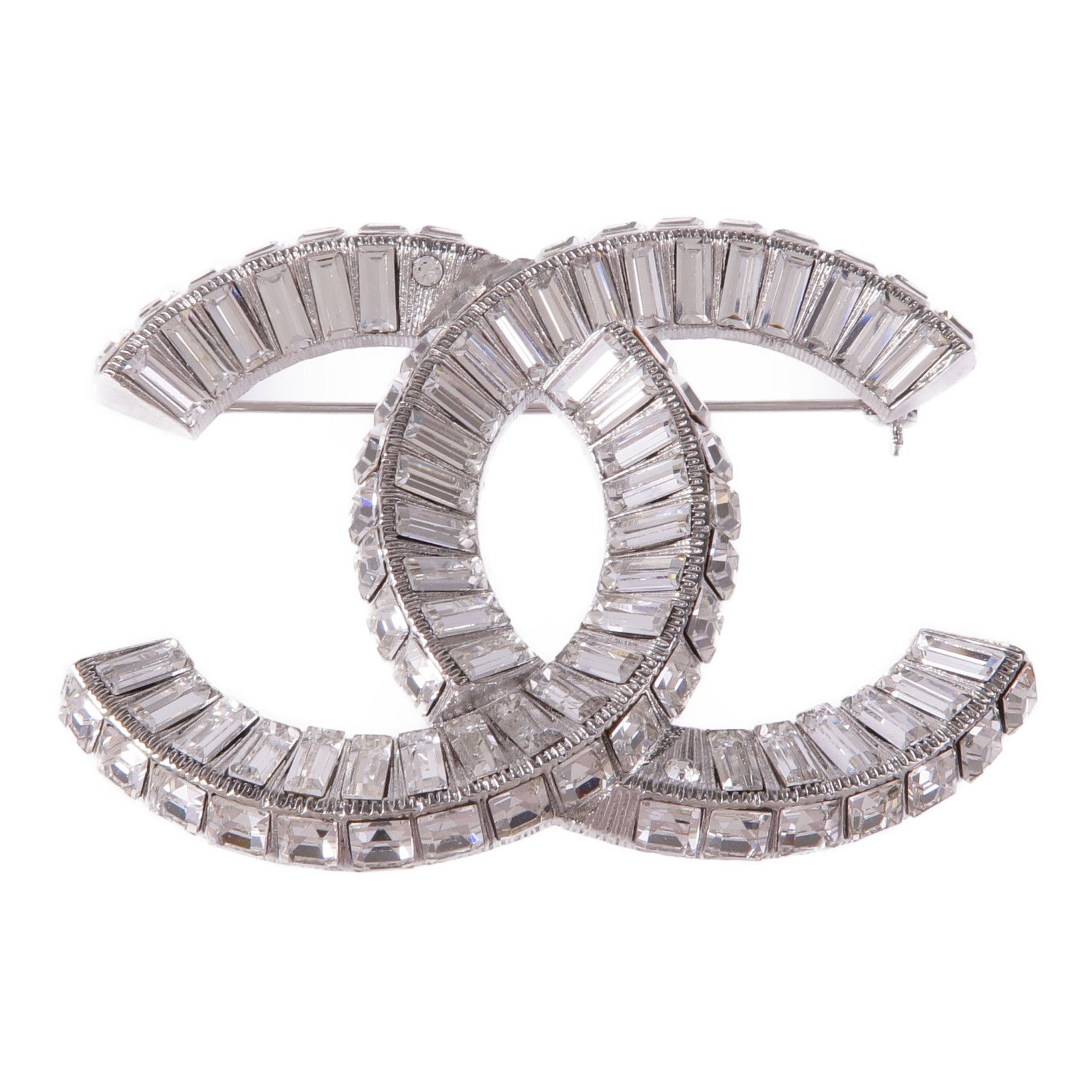 CHANEL CC Brooch Accessories Metal Silver C19/K