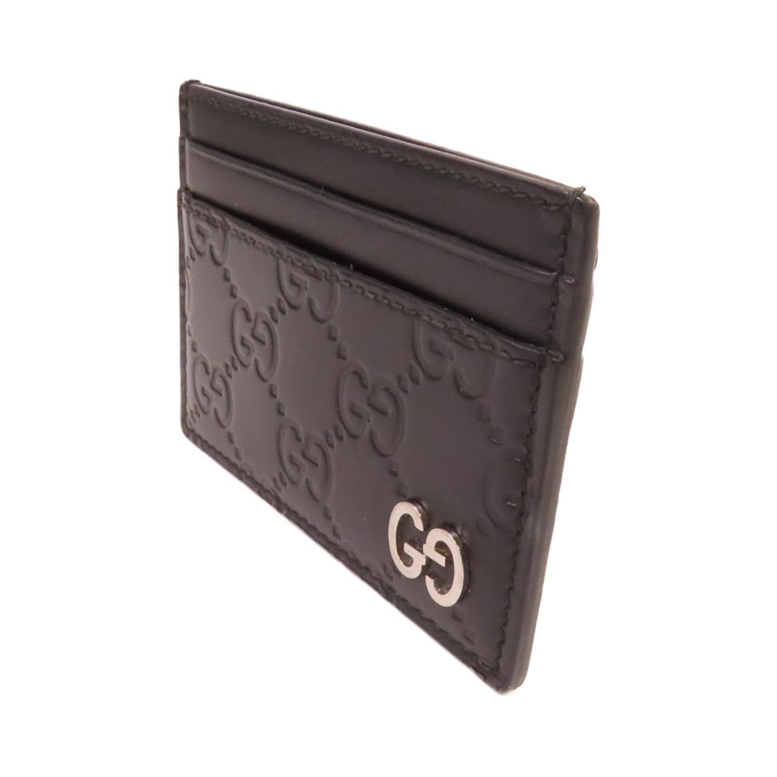 GUCCI 【清倉大減價】牛皮皮革Signature Card Case卡片套黑色