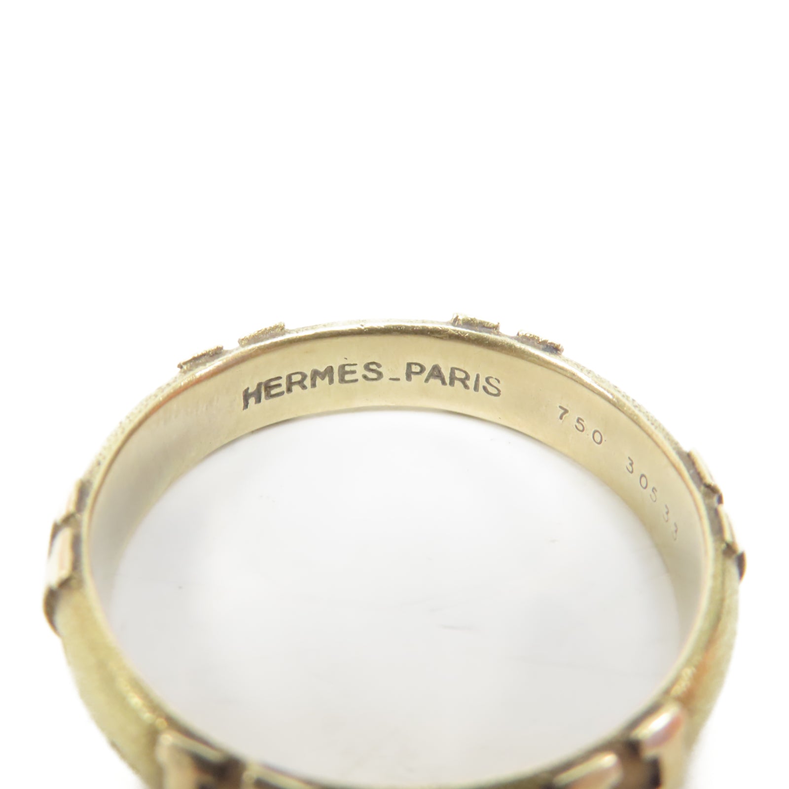 HERMES 18K黃金Ring戒指US#8.25