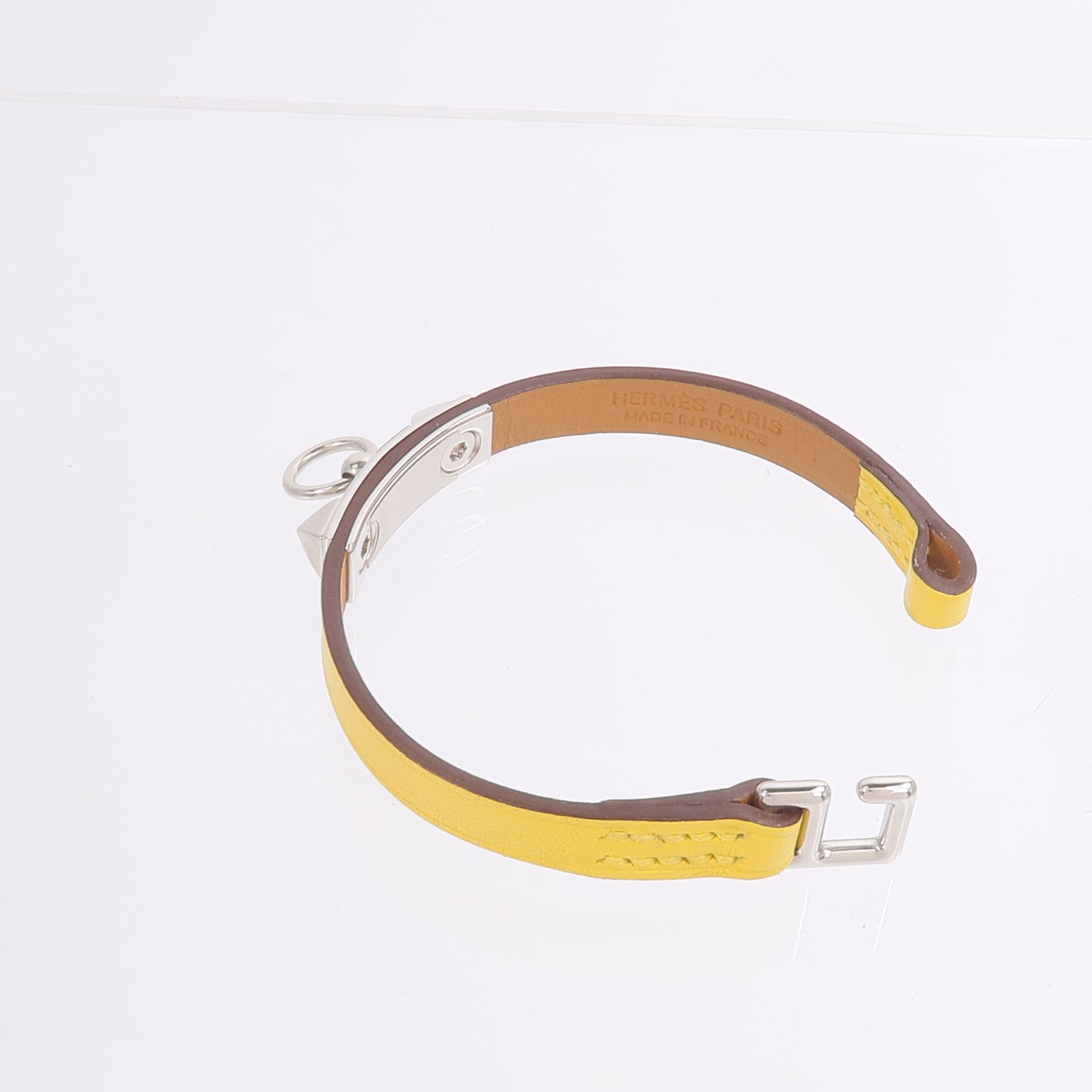 HERMES Swift皮革Rivale Mini Bracelet手帶Jaune Ambre