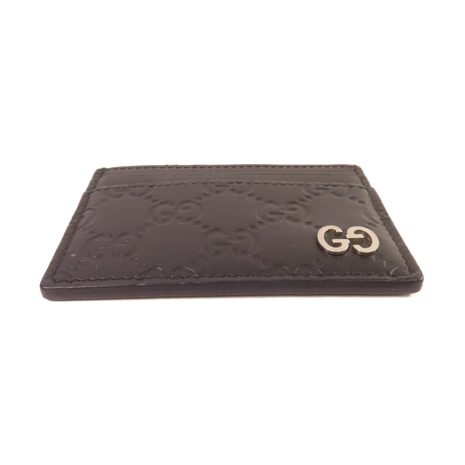 GUCCI 【清倉大減價】牛皮皮革Signature Card Case卡片套黑色