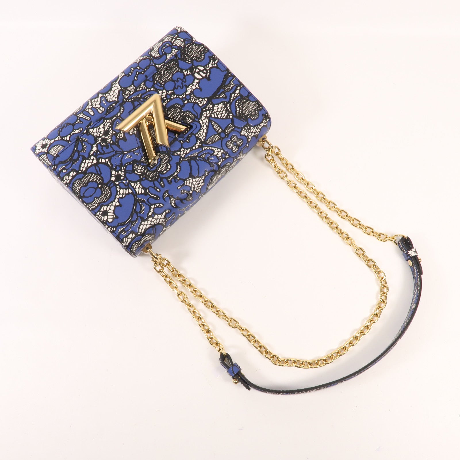 LOUIS VUITTON 牛皮皮革Twist MM金扣鏈帶肩背袋