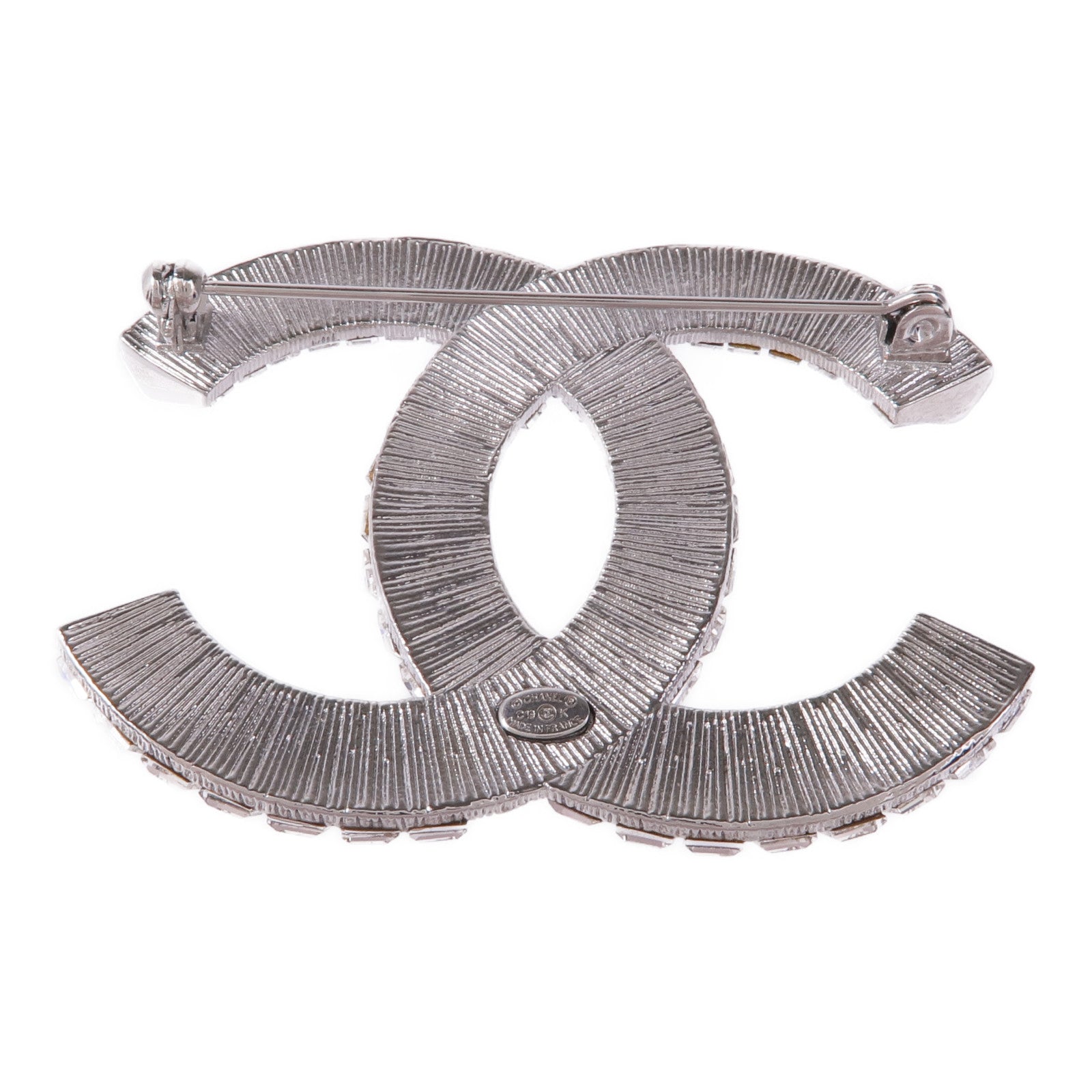 CHANEL CC Brooch Accessories Metal Silver C19/K