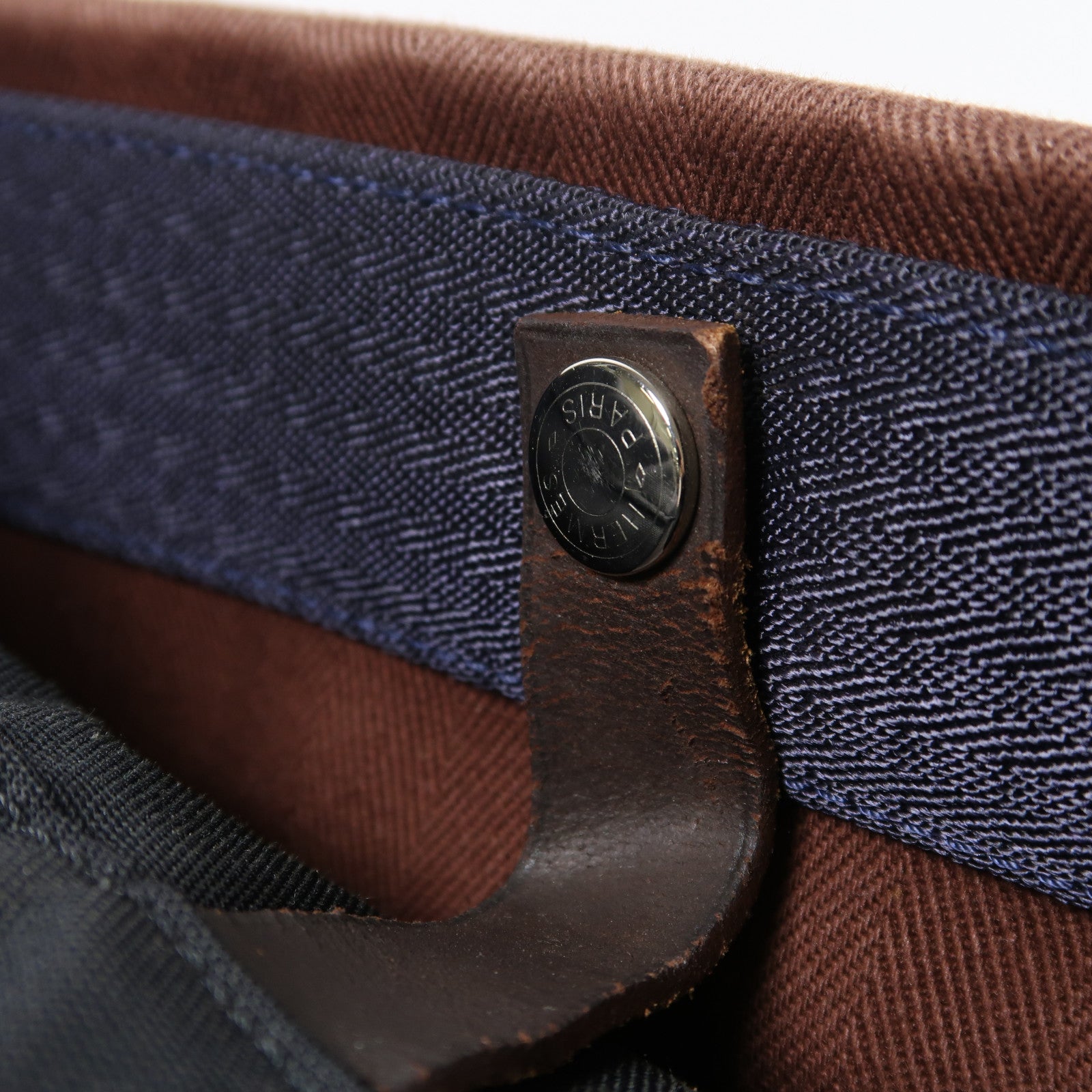 HERMES 帆布Bolso De Aseo銀扣肩背袋啡色
