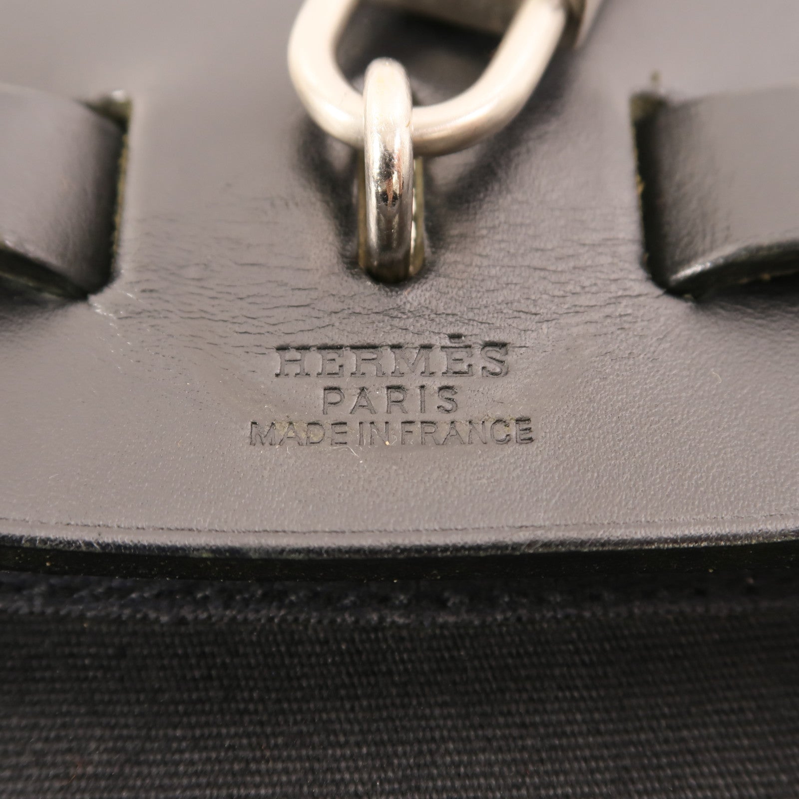 HERMES 帆布Herbag 31銀扣手挽肩背兩用袋Noir