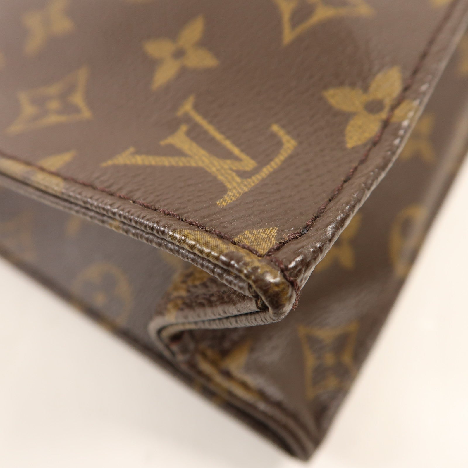LOUIS VUITTON Monogram Sac Plat金扣手挽袋