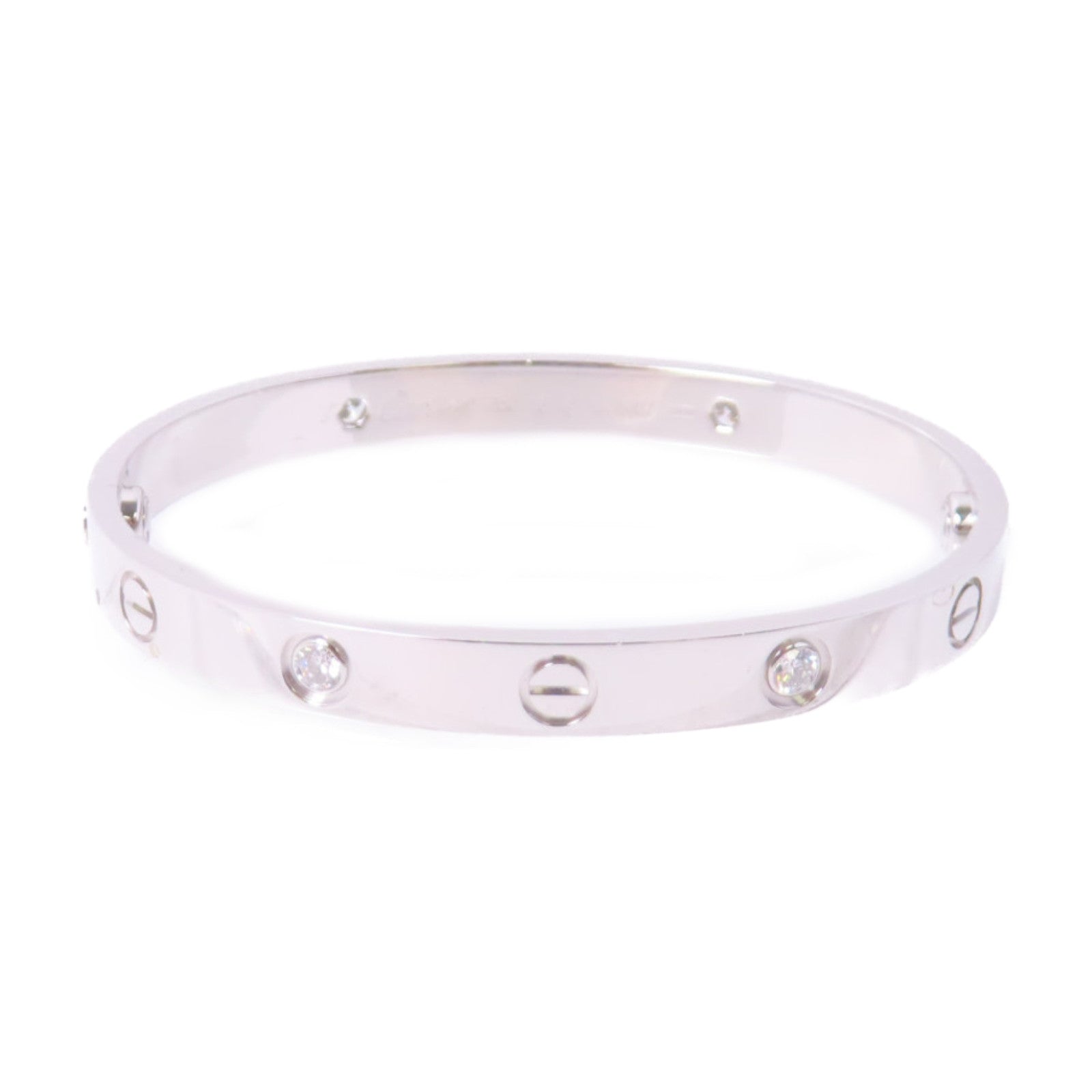 CARTIER 18K白金/鑽石 4Diamonds Love Bracelet Classic Model手鐲#16