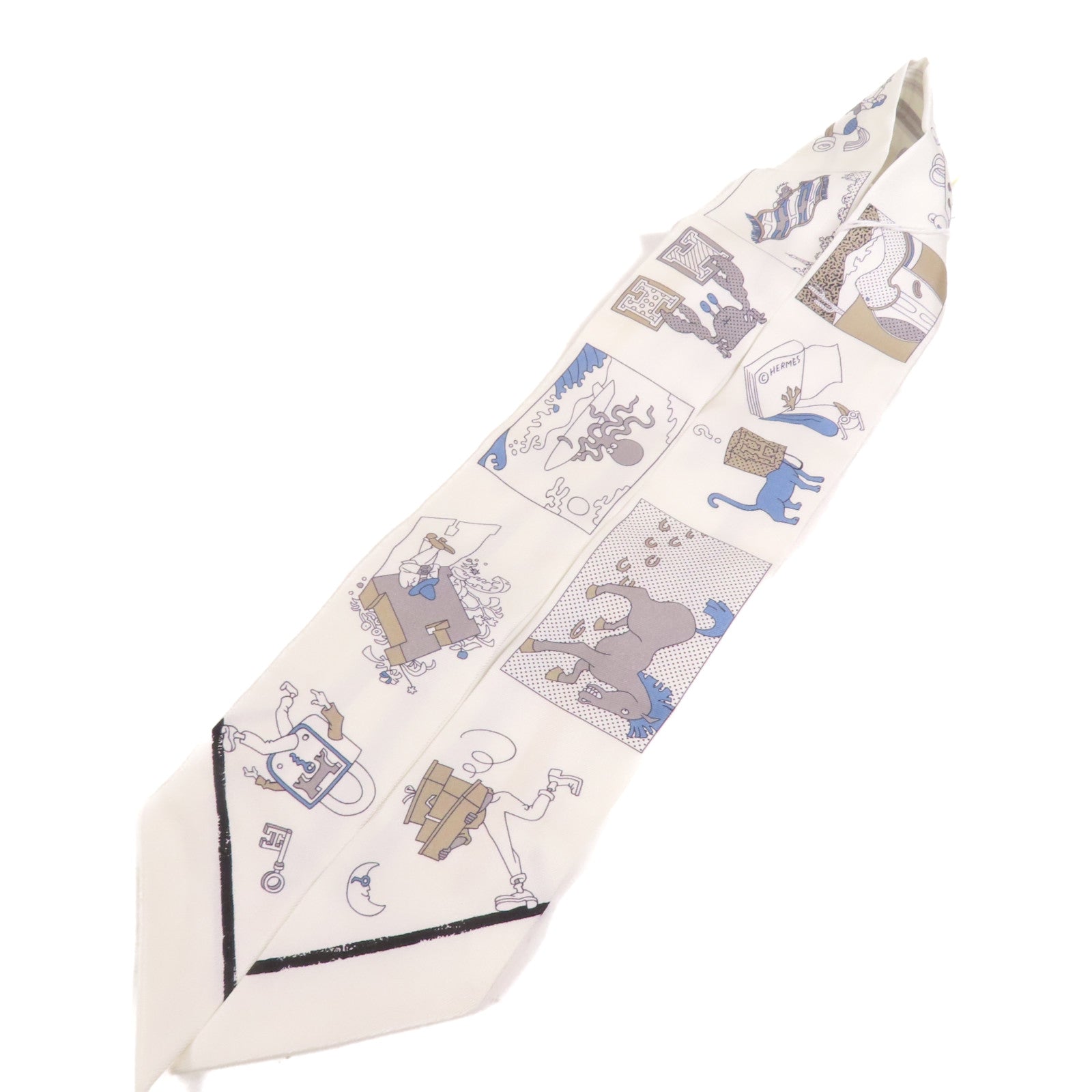 HERMES 【激減優惠】絲質Twilly絲巾