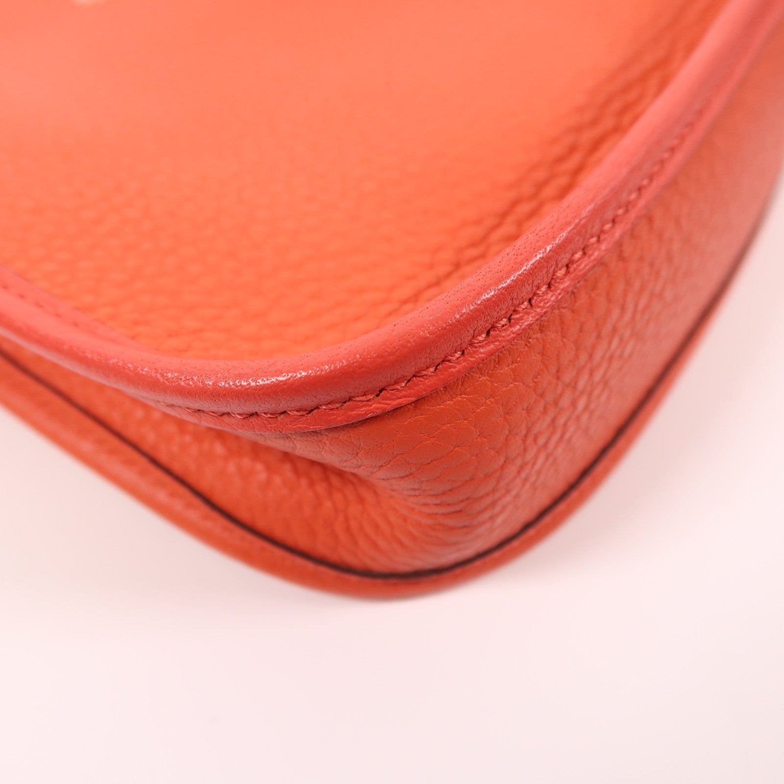 HERMES Clemence皮革Evelyne TPM銀扣肩背袋9J Feu