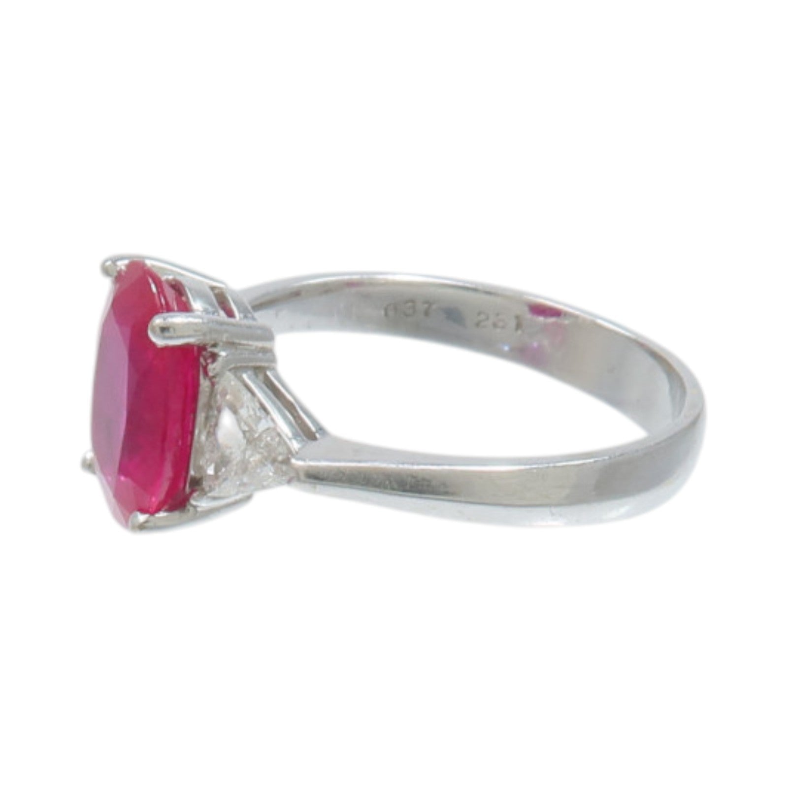 JEWELRY 18K白金Ruby Diamond Ring紅寶石/鑽石戒指