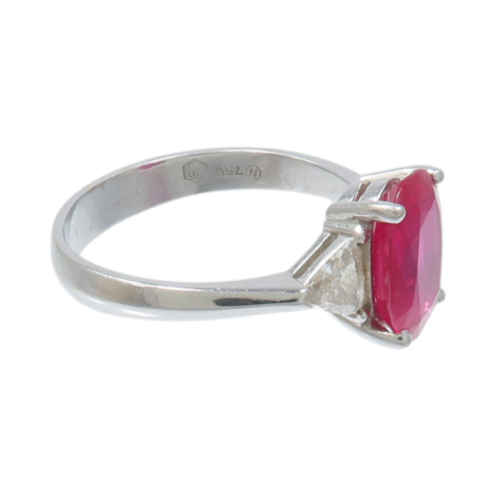JEWELRY 18K白金Ruby Diamond Ring紅寶石/鑽石戒指