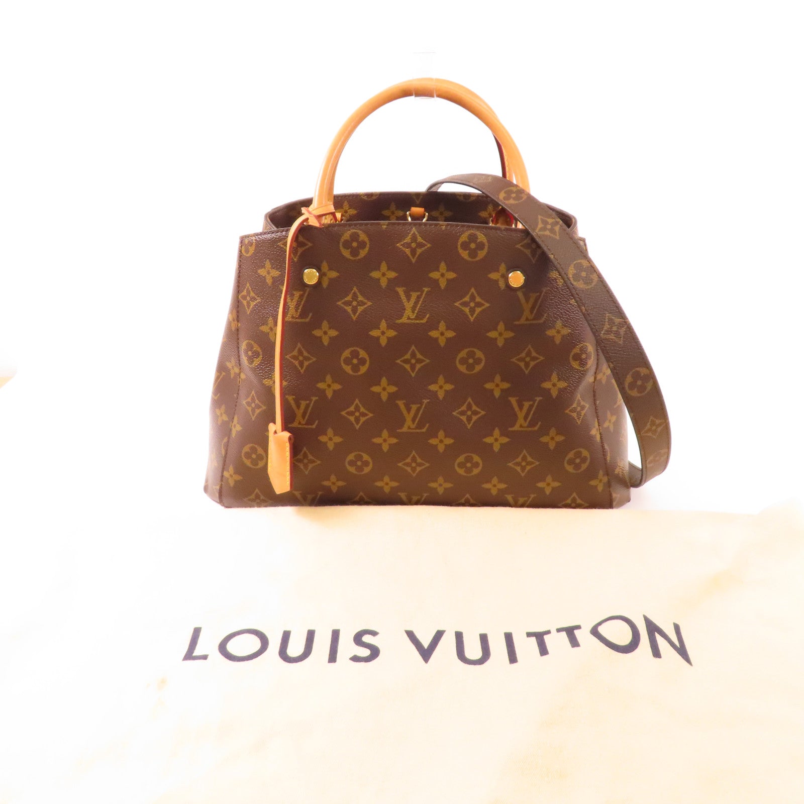 LOUIS VUITTON Monogram Montaigne MM金扣手挽肩背兩用袋