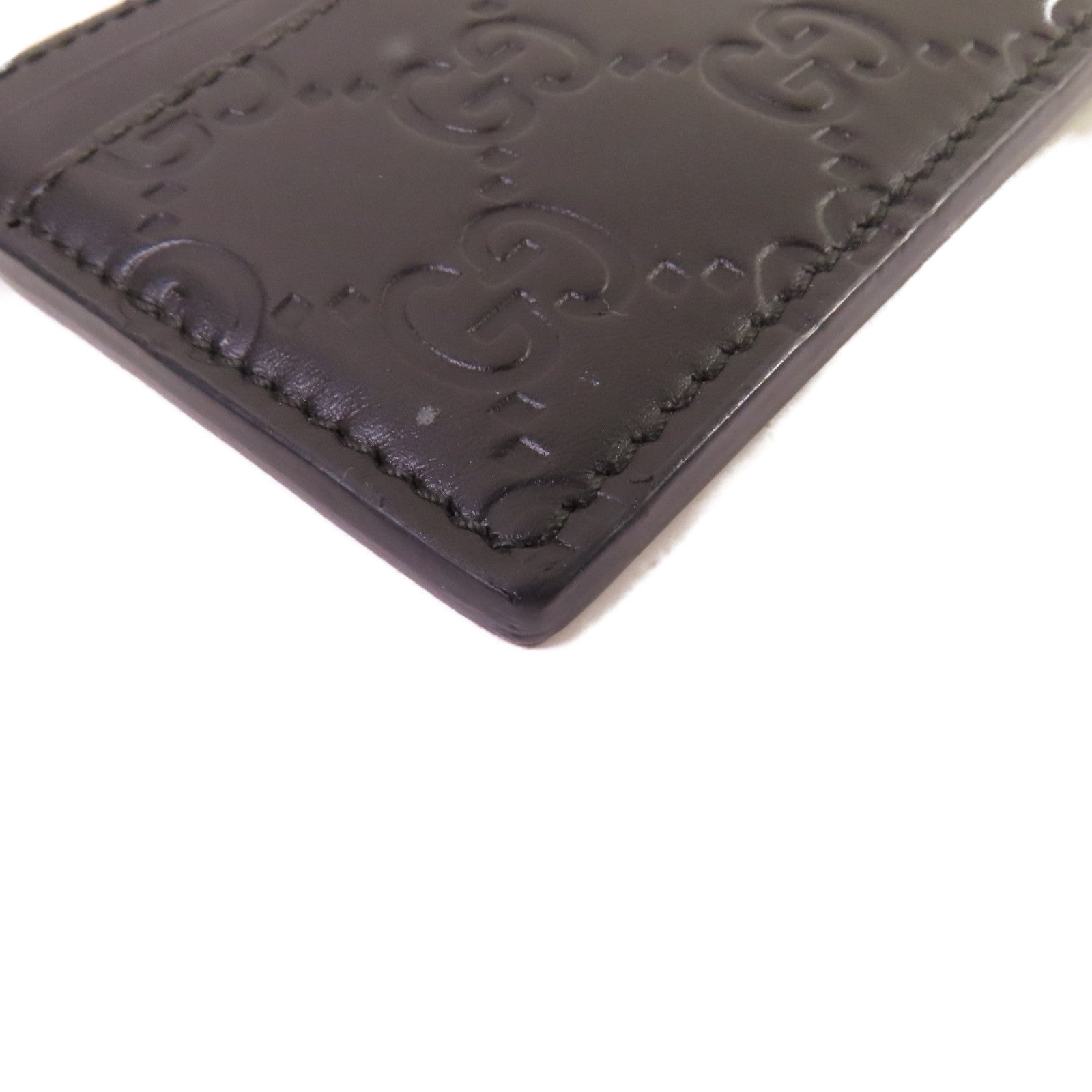 GUCCI 【清倉大減價】牛皮皮革Signature Card Case卡片套黑色