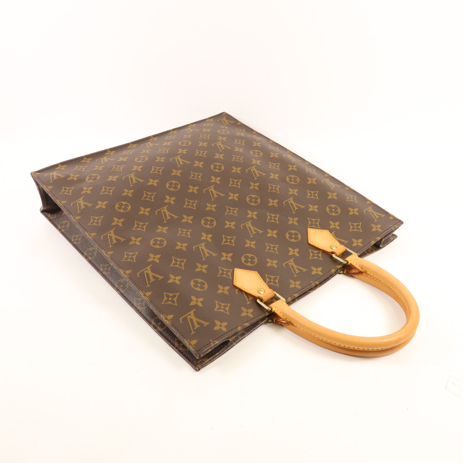 LOUIS VUITTON Monogram Sac Plat金扣手挽袋