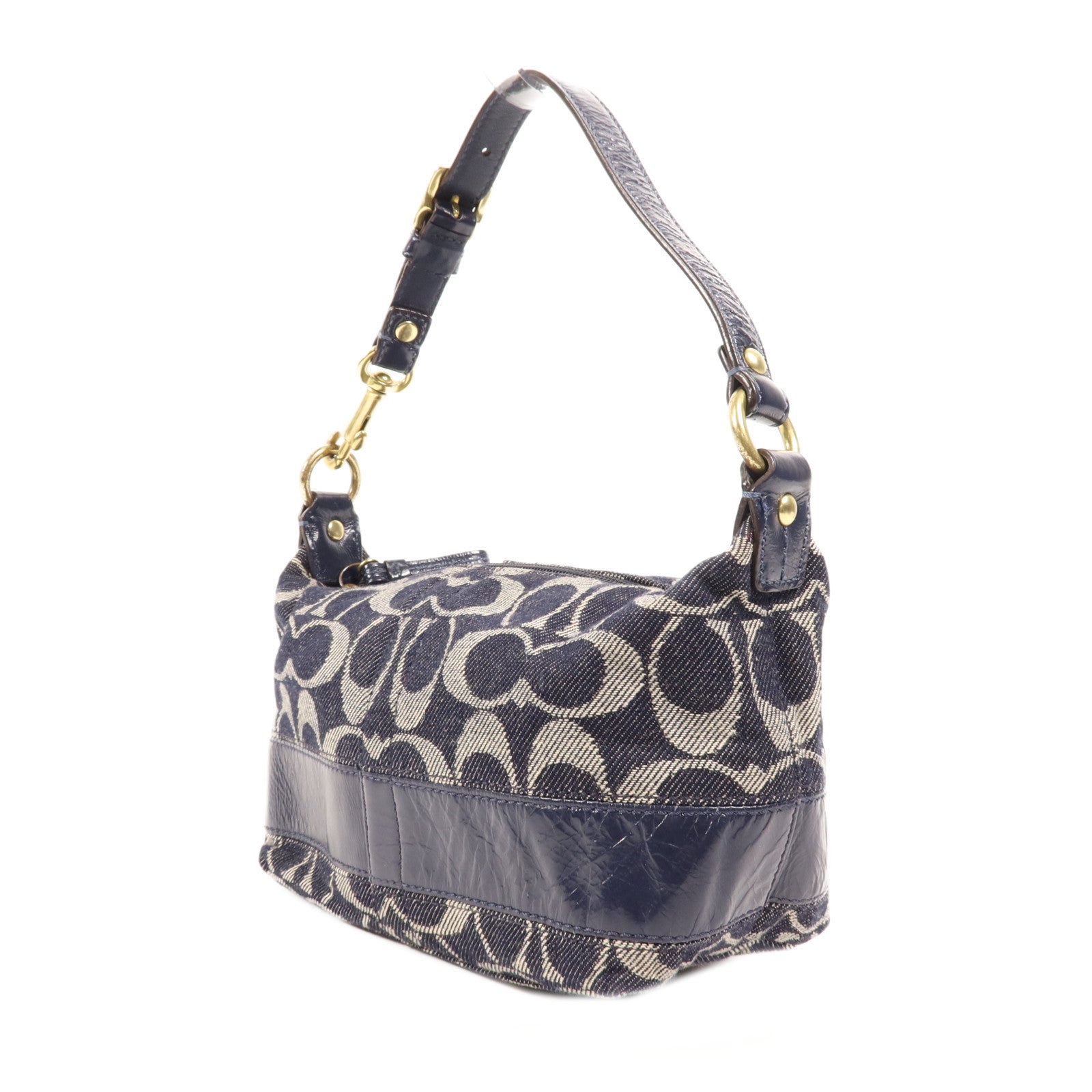 COACH 牛仔布Hand Bag金扣手挽袋