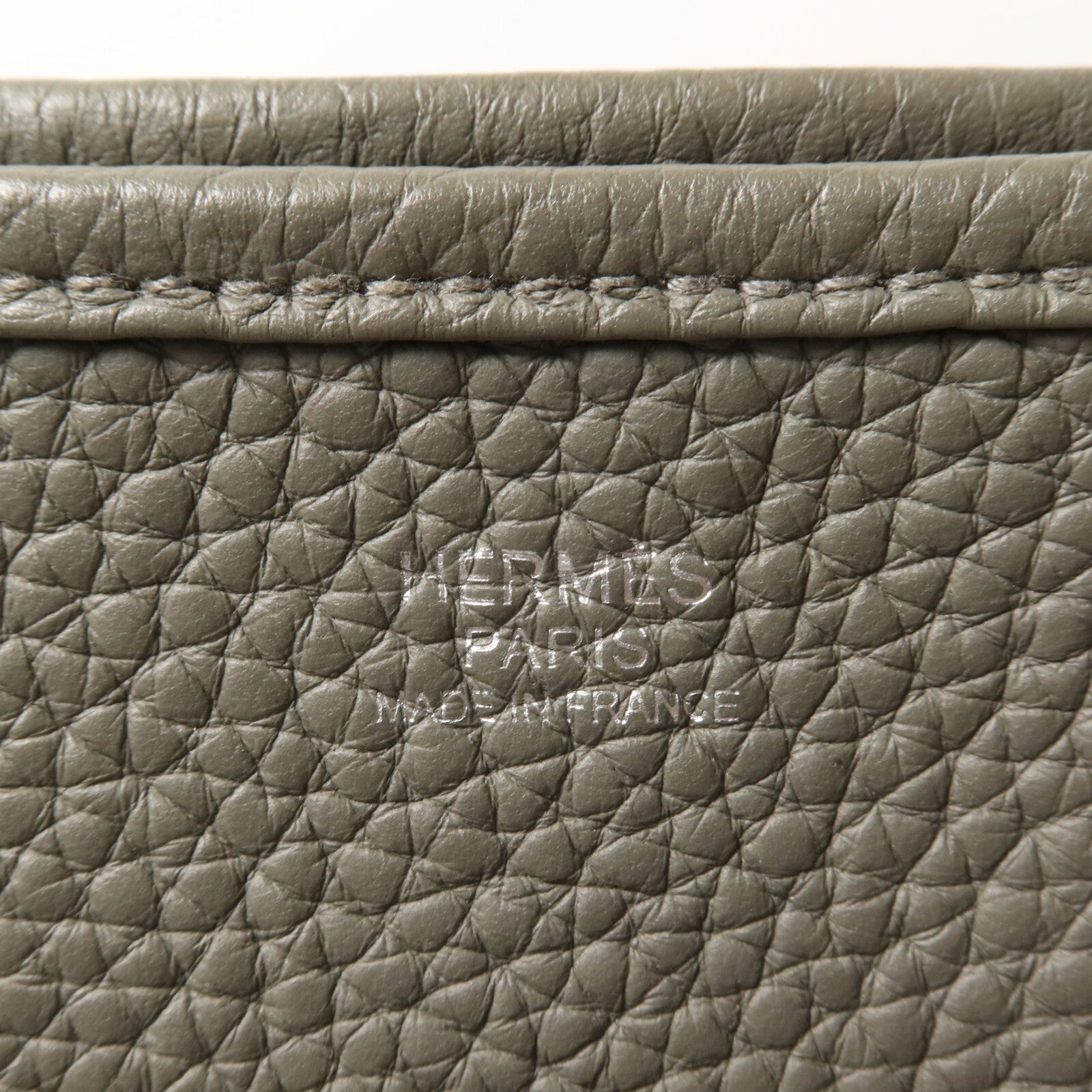 HERMES Clemence皮革Evelyne PM 肩背袋Gris Meyer