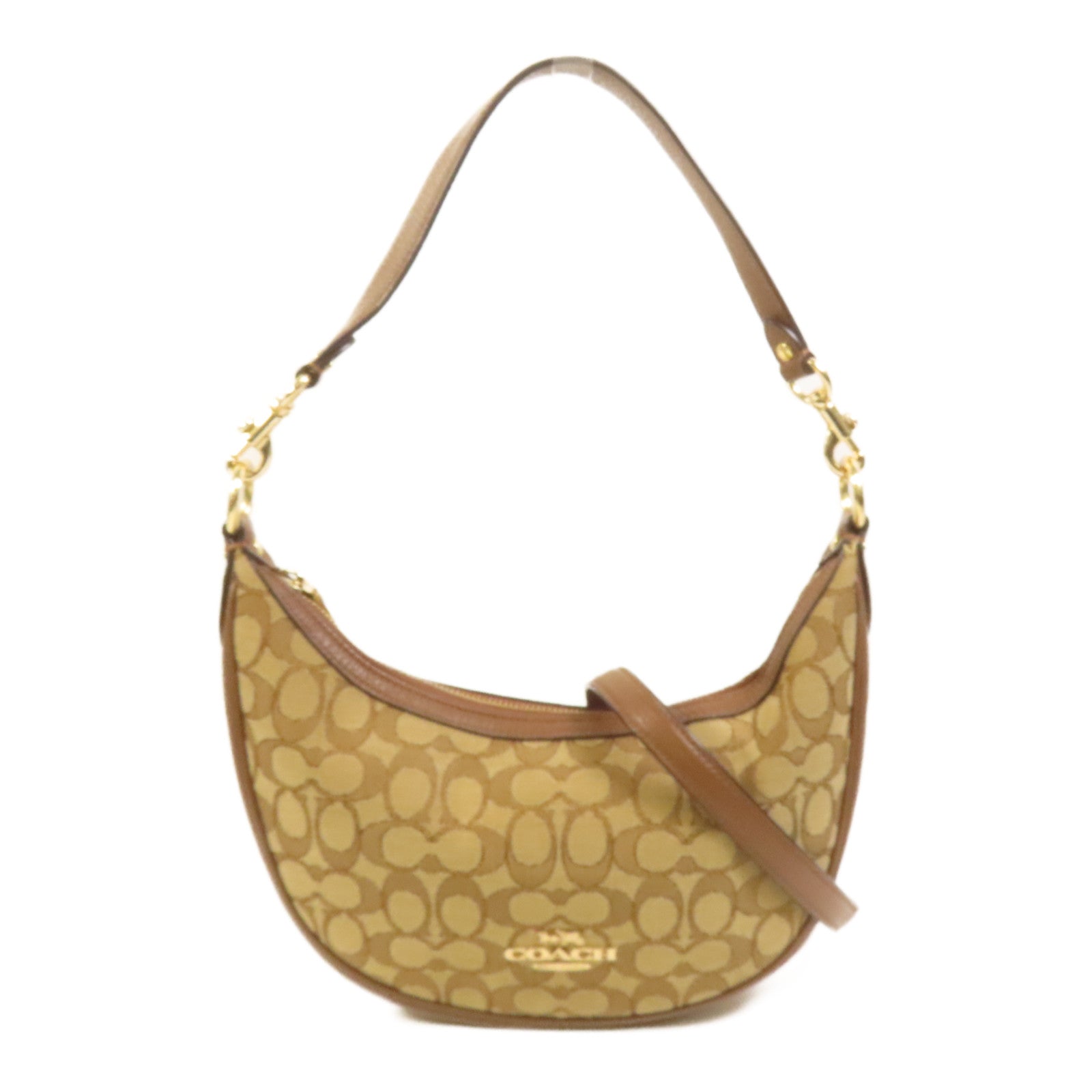 COACH 帆布2 Way Shoulder Bag金扣手挽肩背兩用袋