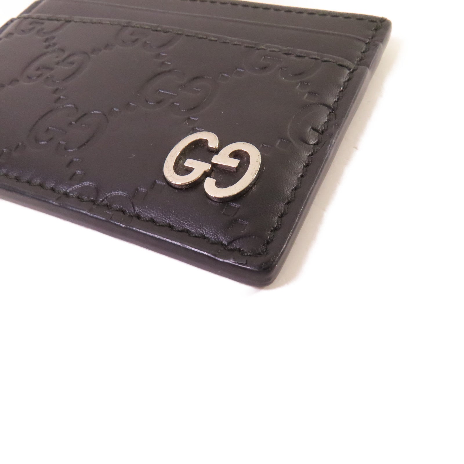 GUCCI 【清倉大減價】牛皮皮革Signature Card Case卡片套黑色