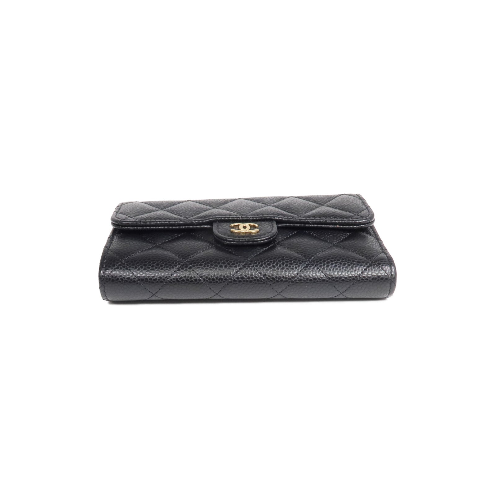 CHANEL 牛皮皮革Long Wallet金扣長錢包