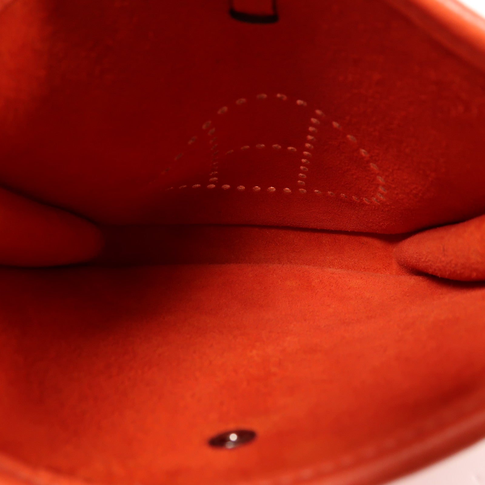 HERMES Clemence皮革Evelyne TPM銀扣肩背袋9J Feu