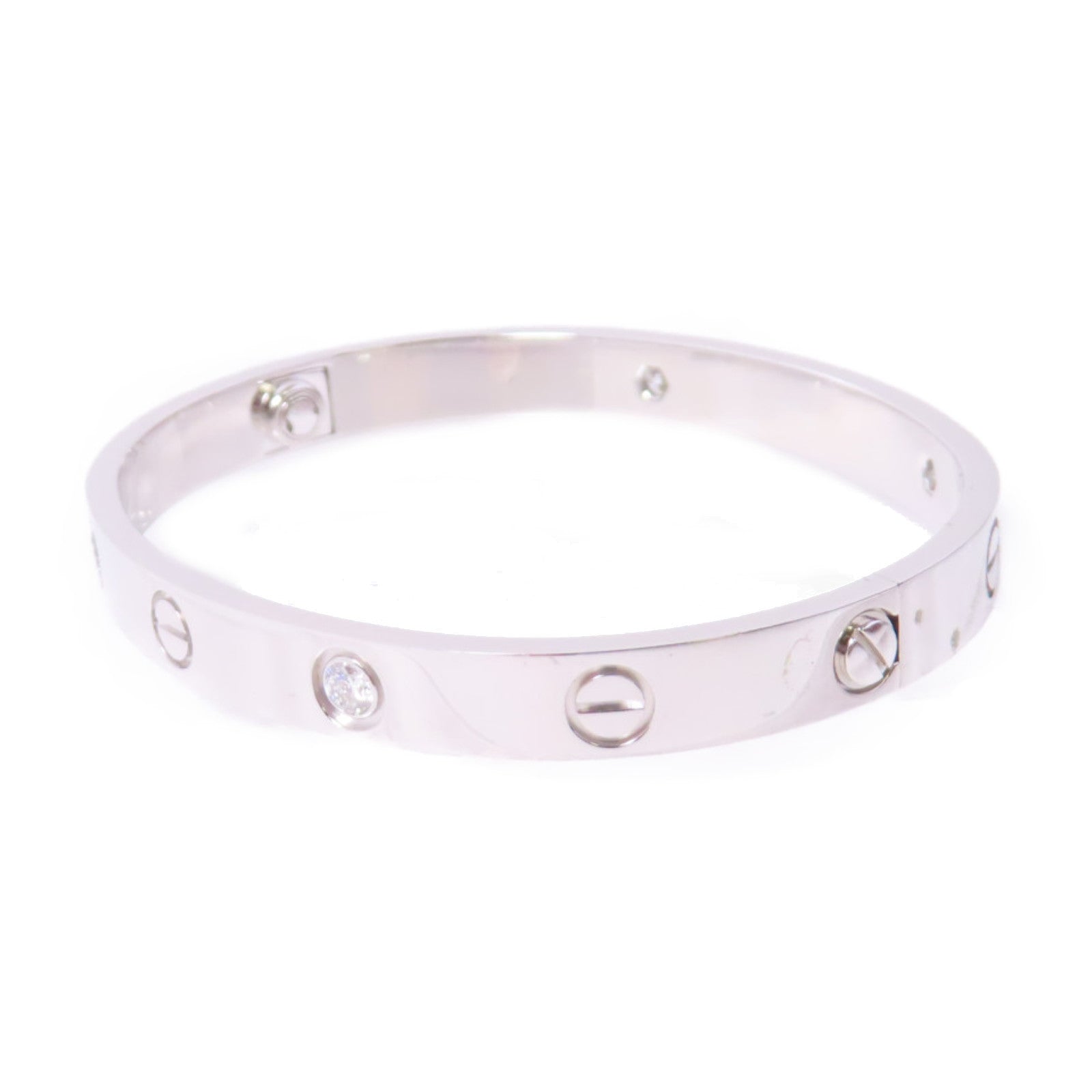 CARTIER 18K白金/鑽石 4Diamonds Love Bracelet Classic Model手鐲#16