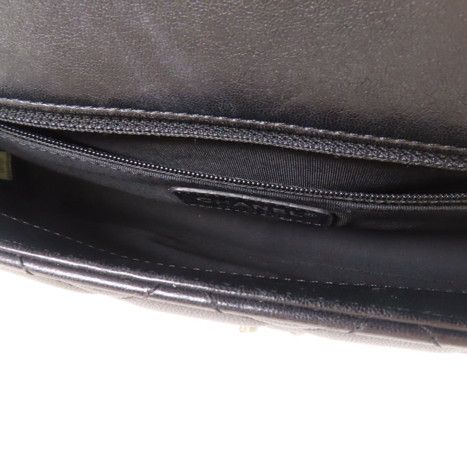CHANEL 皮革Chain Shoulder Bag銀扣鏈帶肩背袋