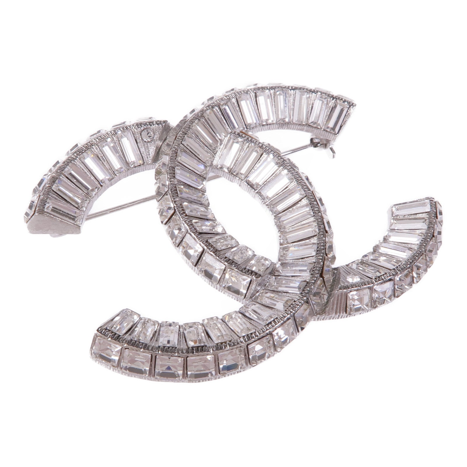 CHANEL CC Brooch Accessories Metal Silver C19/K