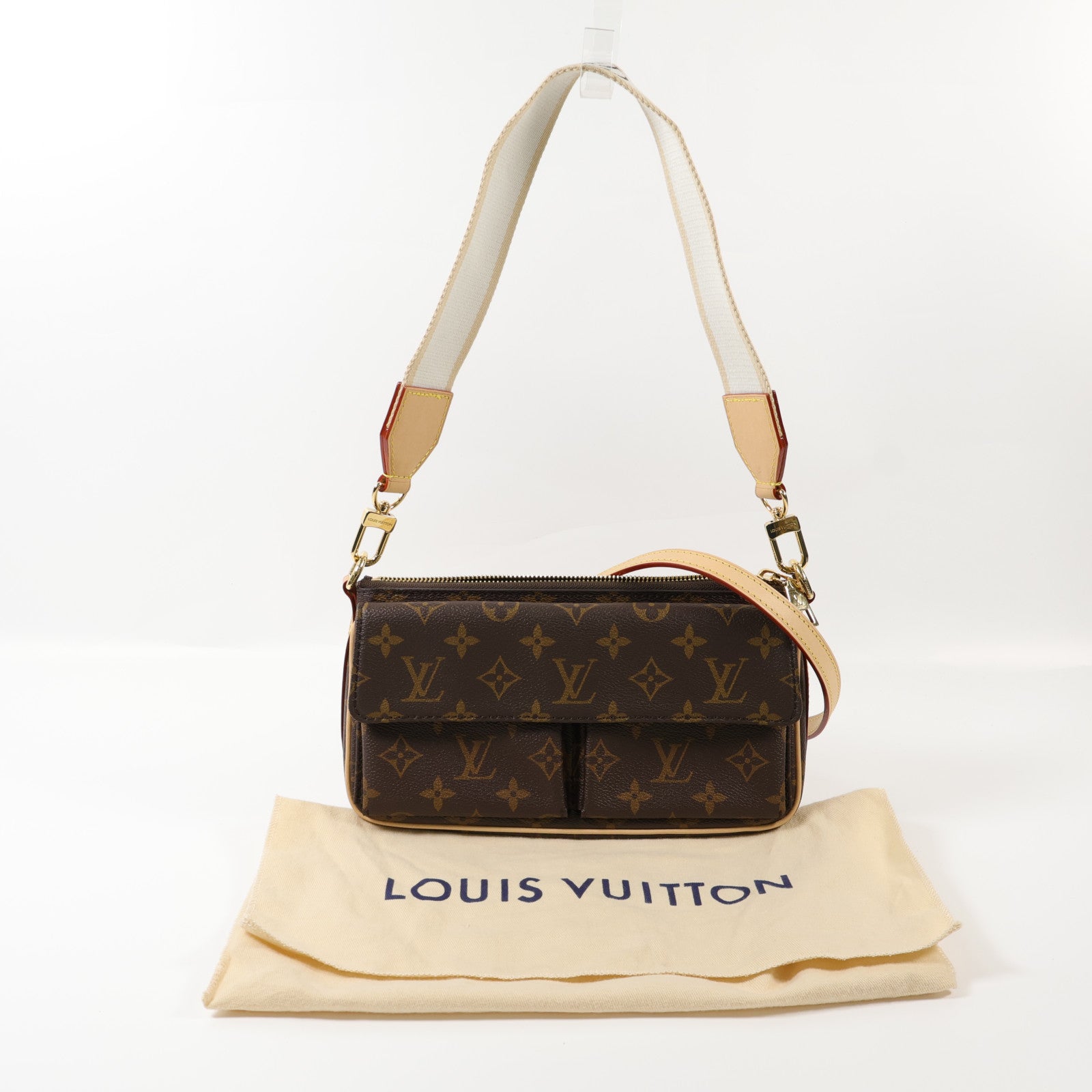 LOUIS VUITTON Monogram Vivacite金扣手挽肩背兩用袋
